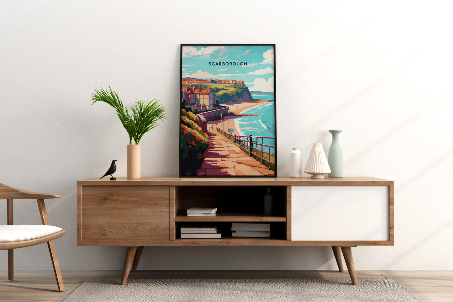 Scarborough Beaches England Travel Print Poster