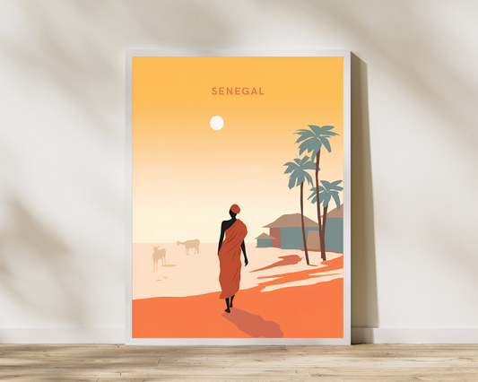 Senegal Africa Travel Poster Print - Pitchers Design