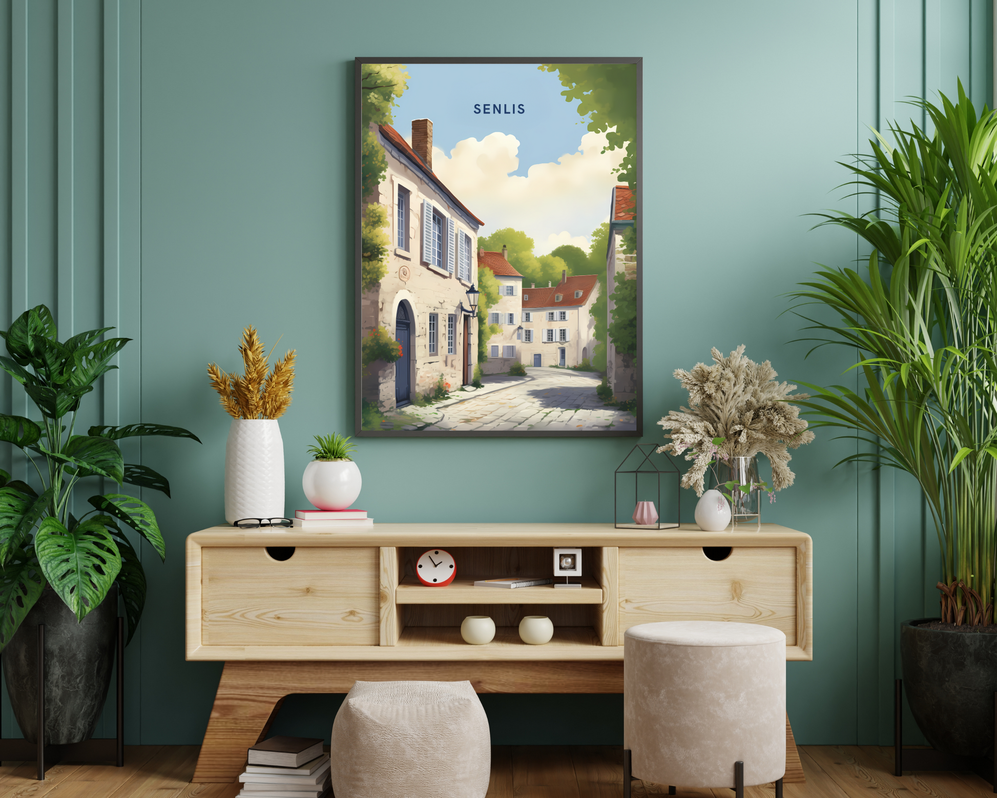 Senlis France Travel Poster Print - Pitchers Design