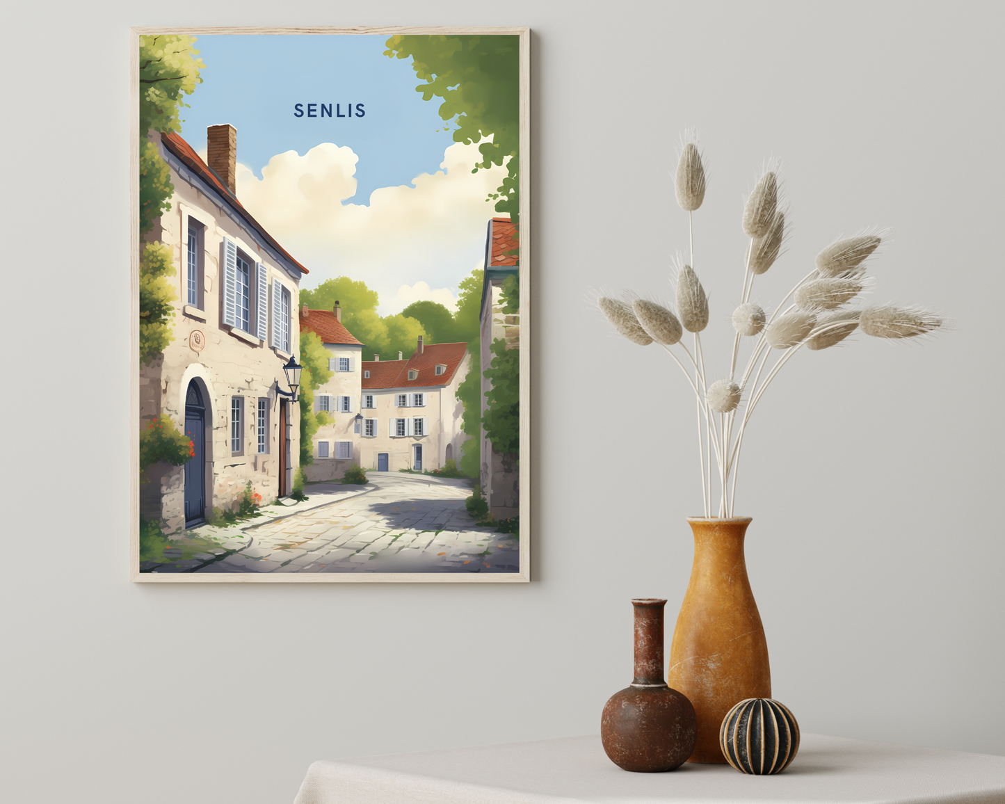 Senlis France Travel Poster Print - Pitchers Design