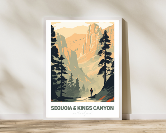 Sequoia and Kings Canyon National Park Travel Poster Print - Pitchers Design