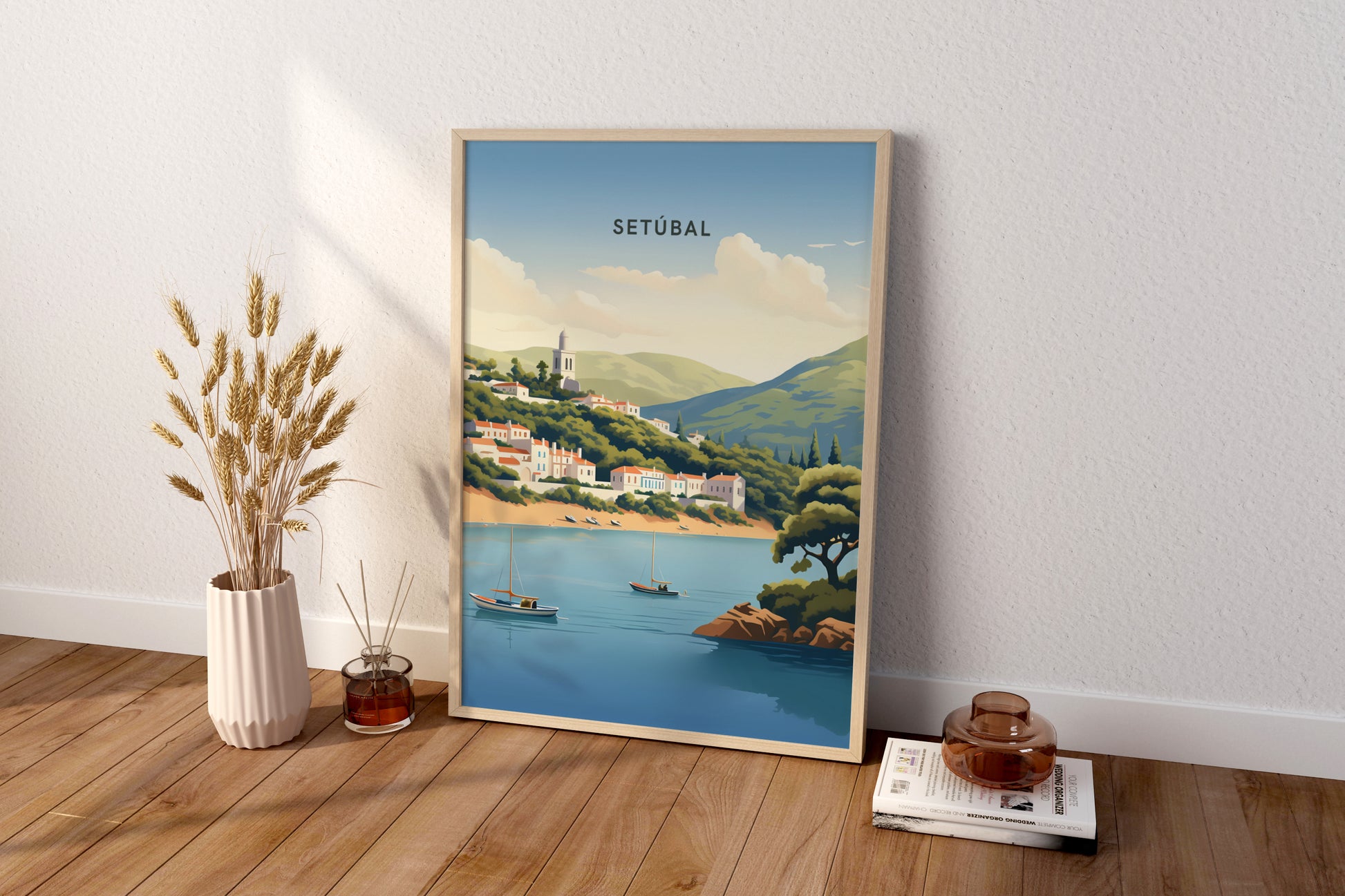 Setubal Portugal Travel Print Poster - Pitchers Design