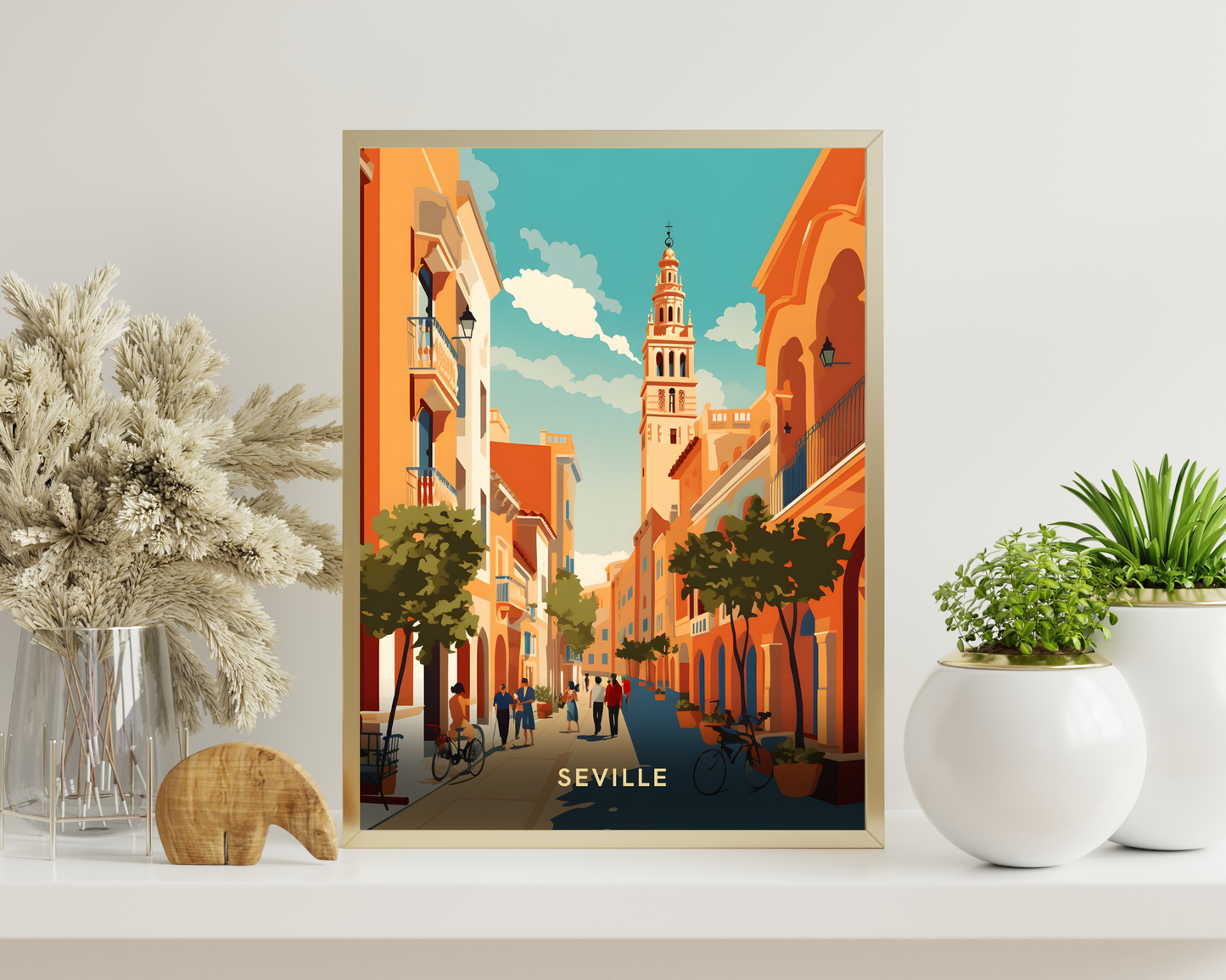 Seville Spain Travel Poster Print - Pitchers Design