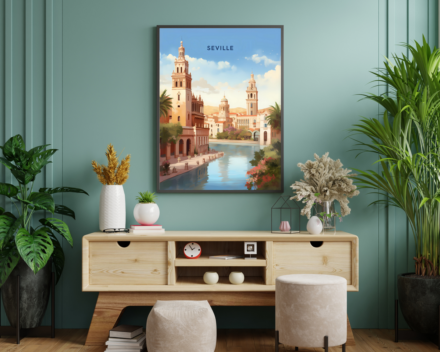 Seville Spain Travel Poster Print - Pitchers Design