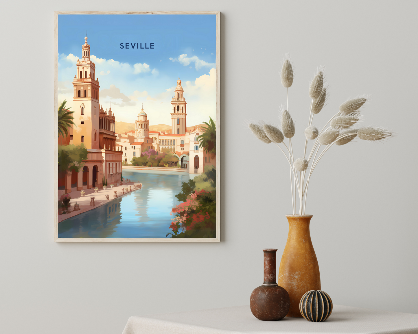 Seville Spain Travel Poster Print - Pitchers Design