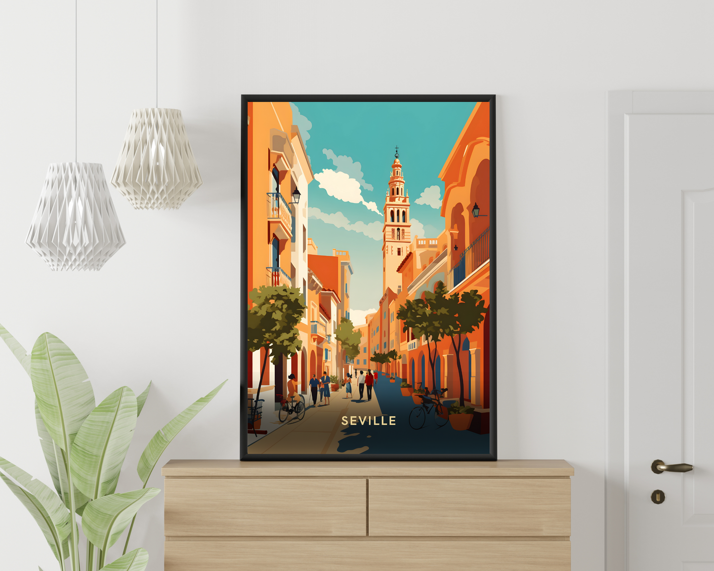 Seville Spain Travel Poster Print - Pitchers Design