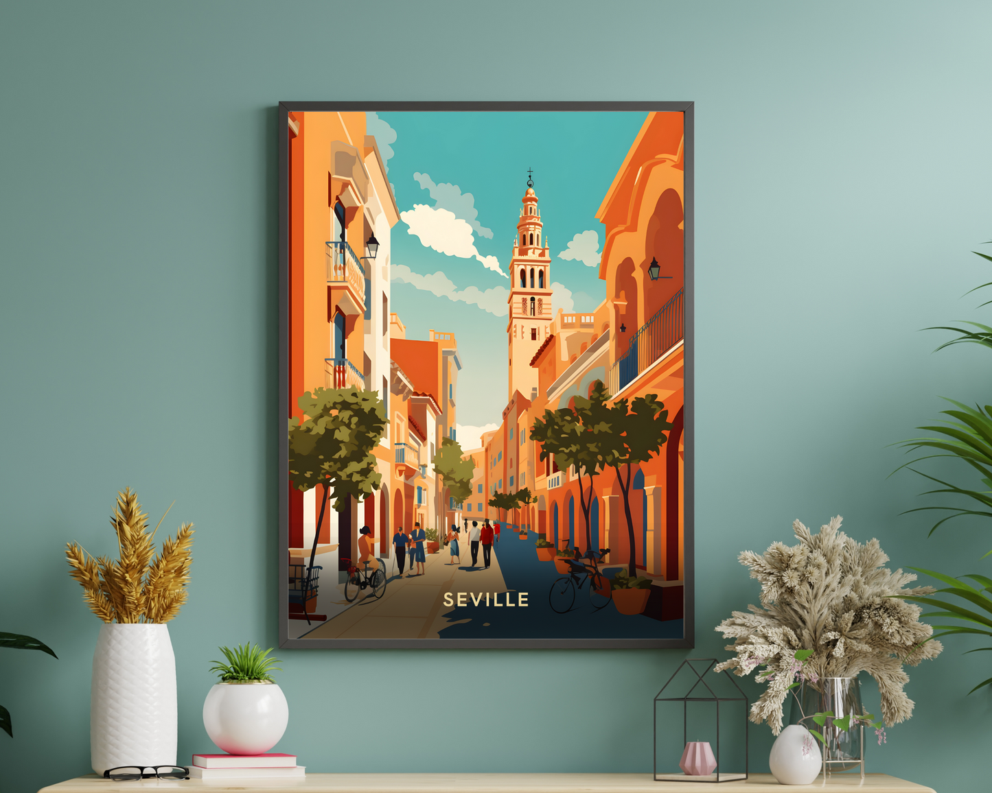 Seville Spain Travel Poster Print - Pitchers Design