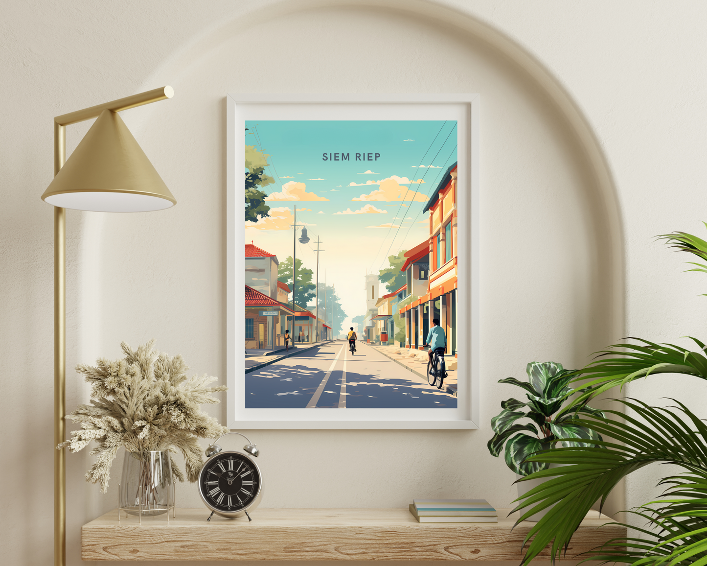 Siem Riep Town City Cambodia Travel Poster Print - Pitchers Design