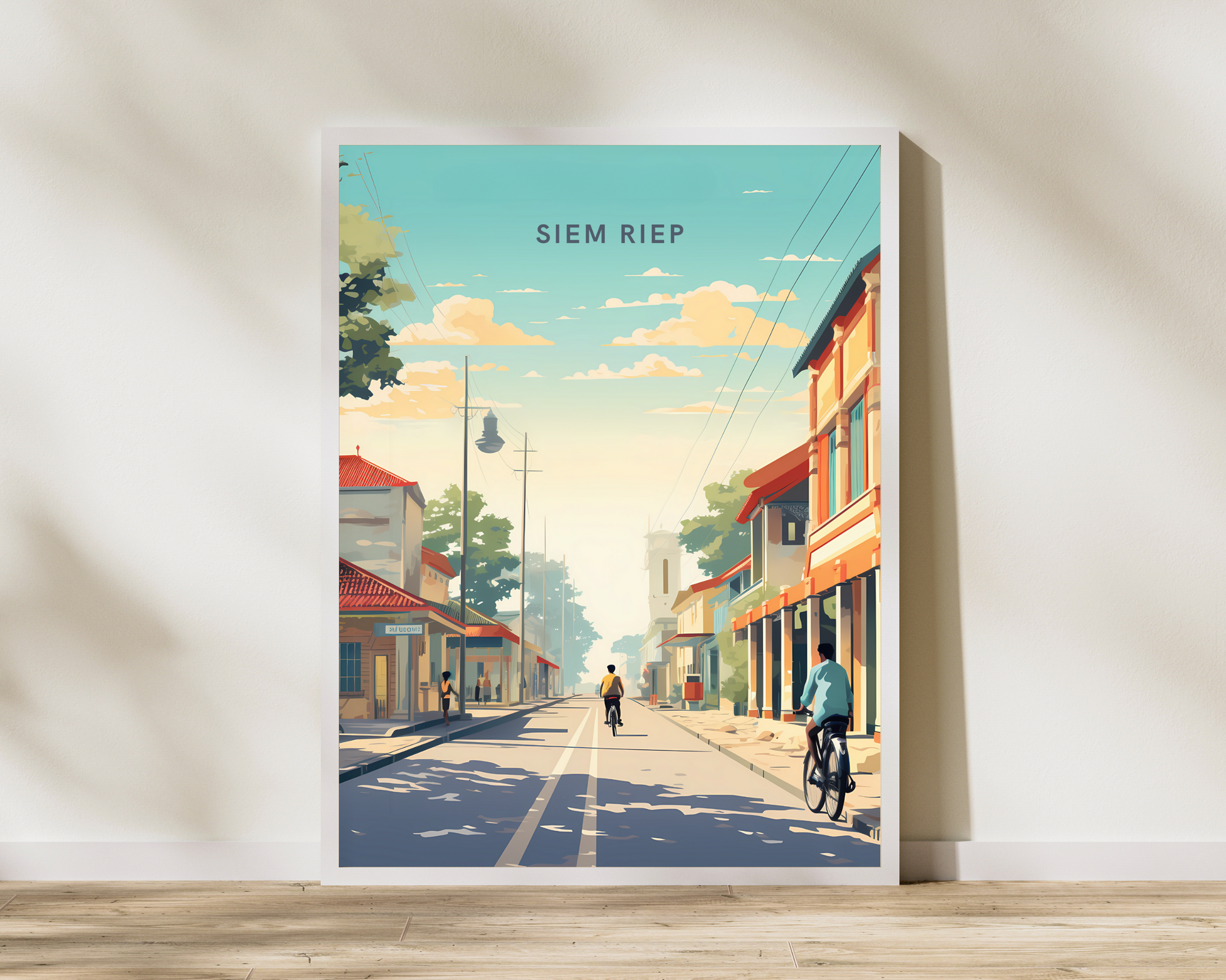 Siem Riep Town City Cambodia Travel Poster Print - Pitchers Design