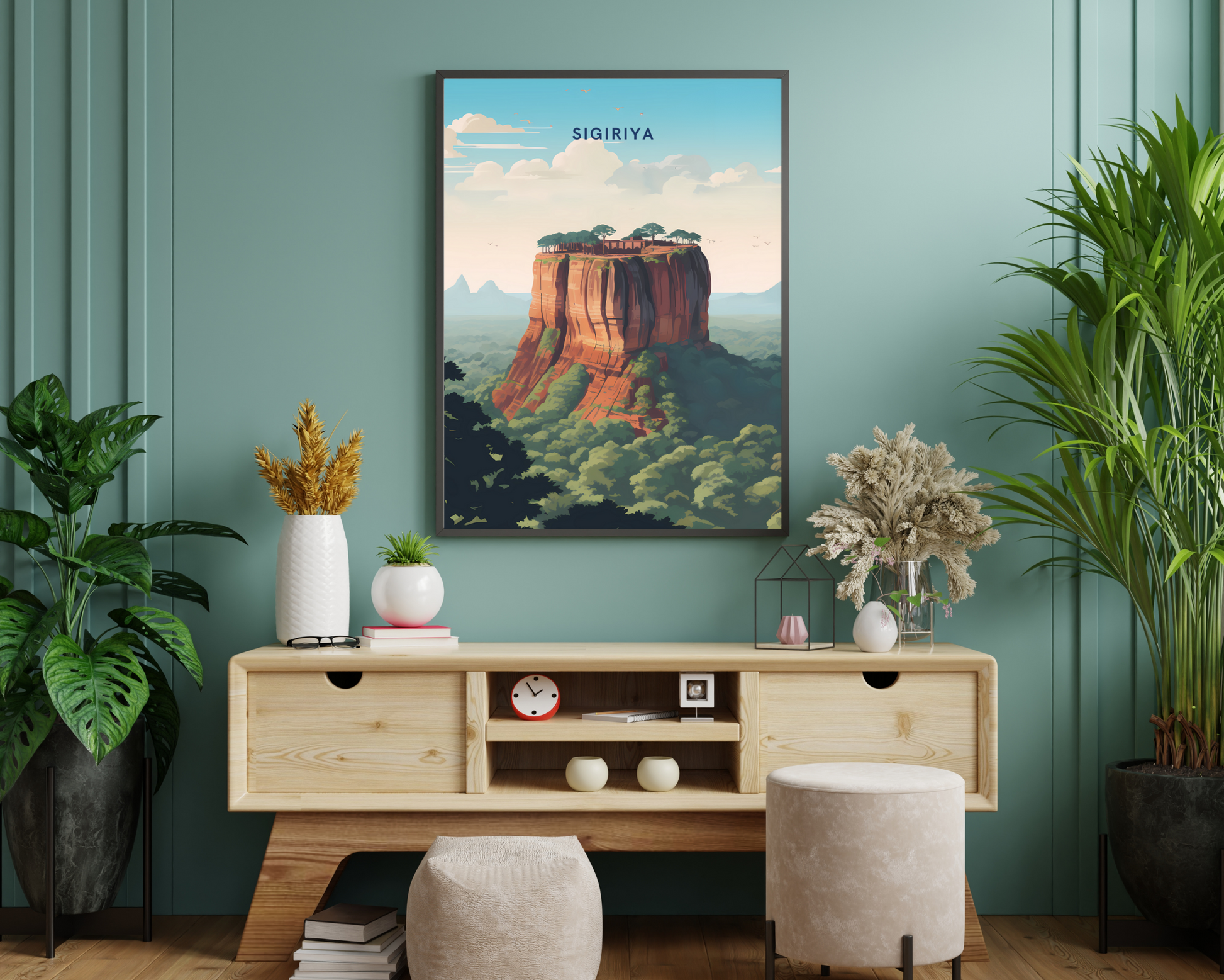 Sigiriya Sri Lanka Travel Poster Print - Pitchers Design