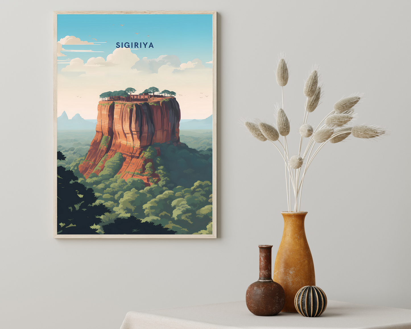 Sigiriya Sri Lanka Travel Poster Print - Pitchers Design