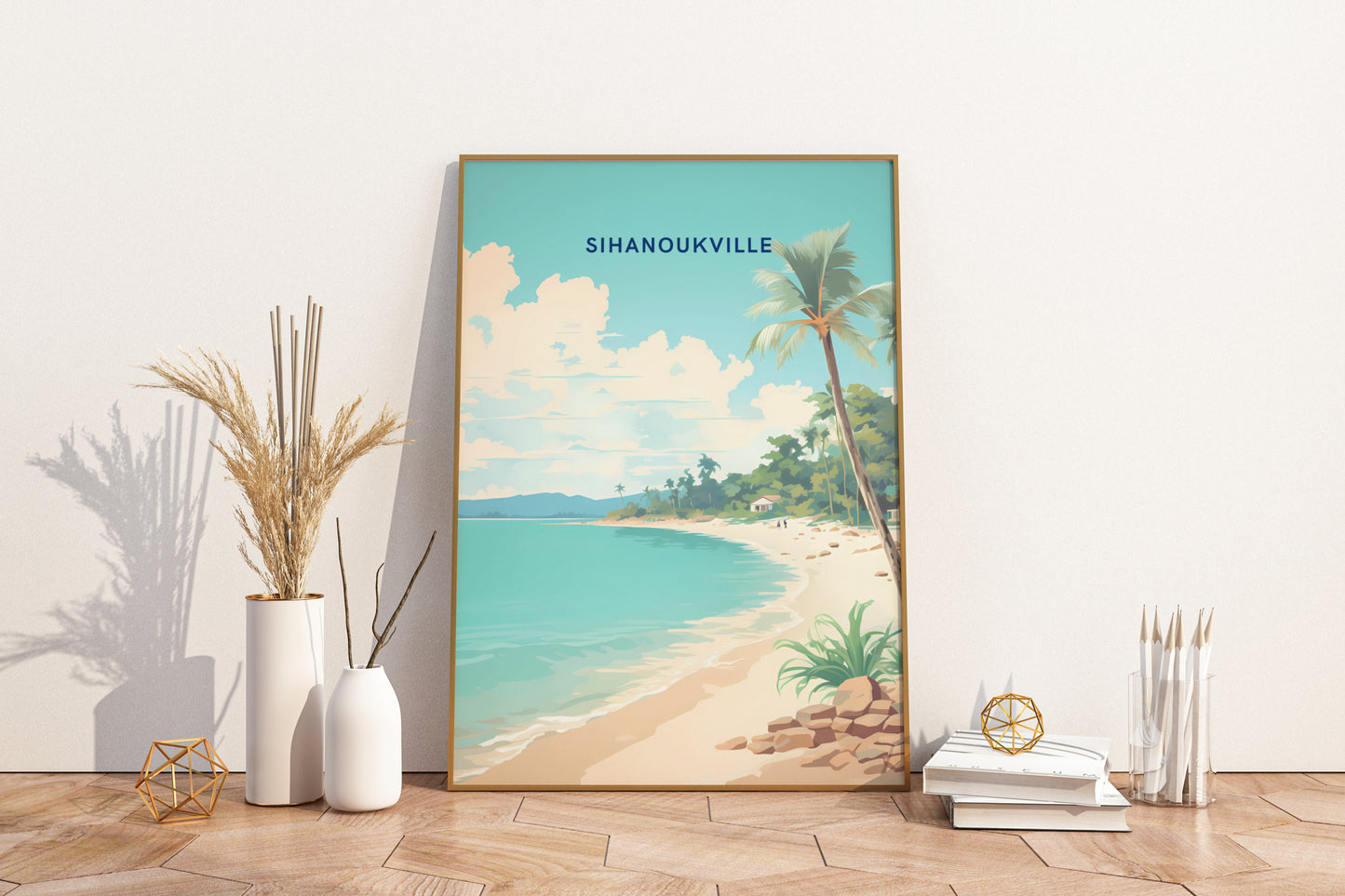 Sihanoukville Cambodia Travel Print Poster - Pitchers Design