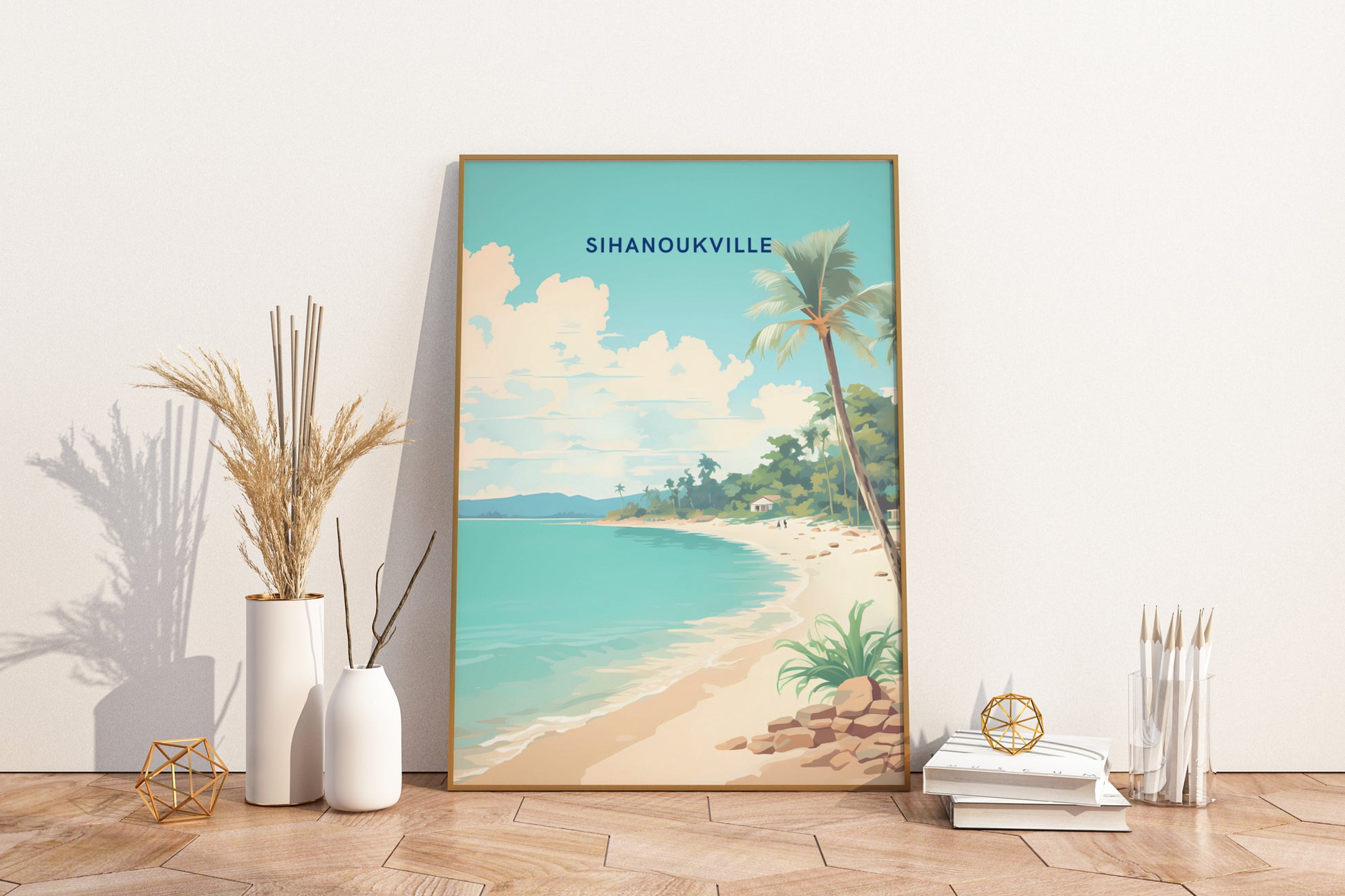 Sihanoukville Cambodia Travel Print Poster - Pitchers Design