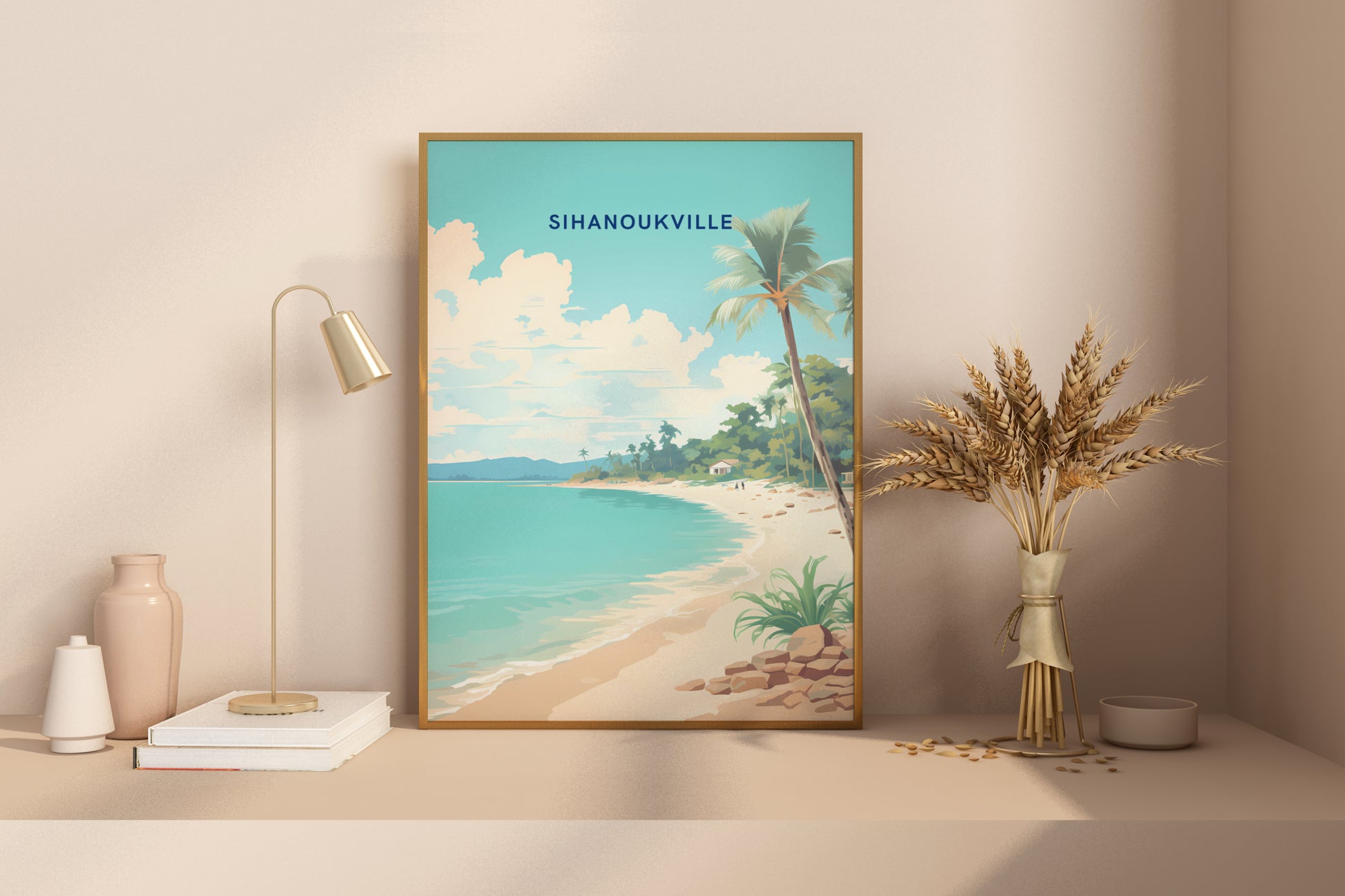 Sihanoukville Cambodia Travel Print Poster - Pitchers Design