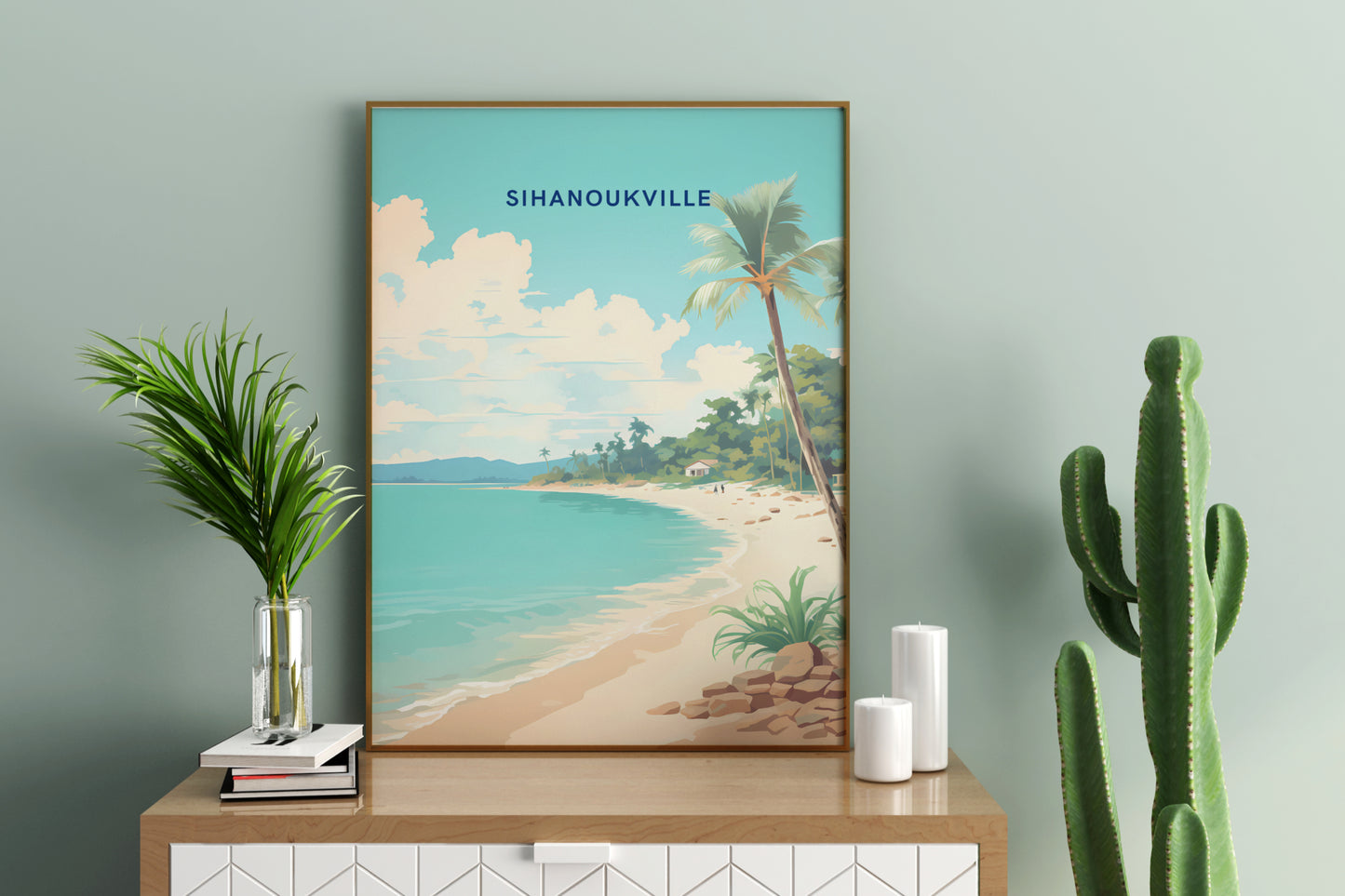 Sihanoukville Cambodia Travel Print Poster - Pitchers Design