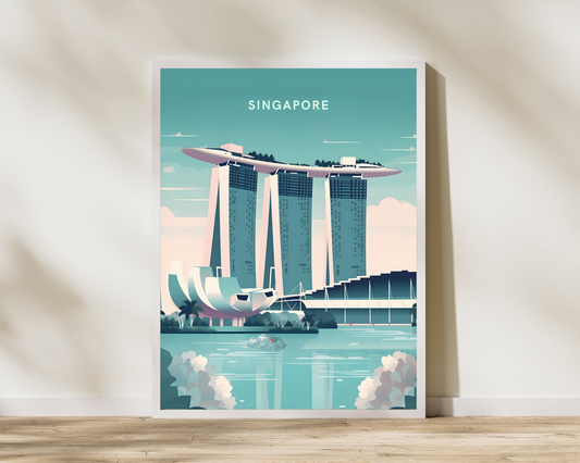 Singapore Marina Bay Sands Travel Poster Print - Pitchers Design