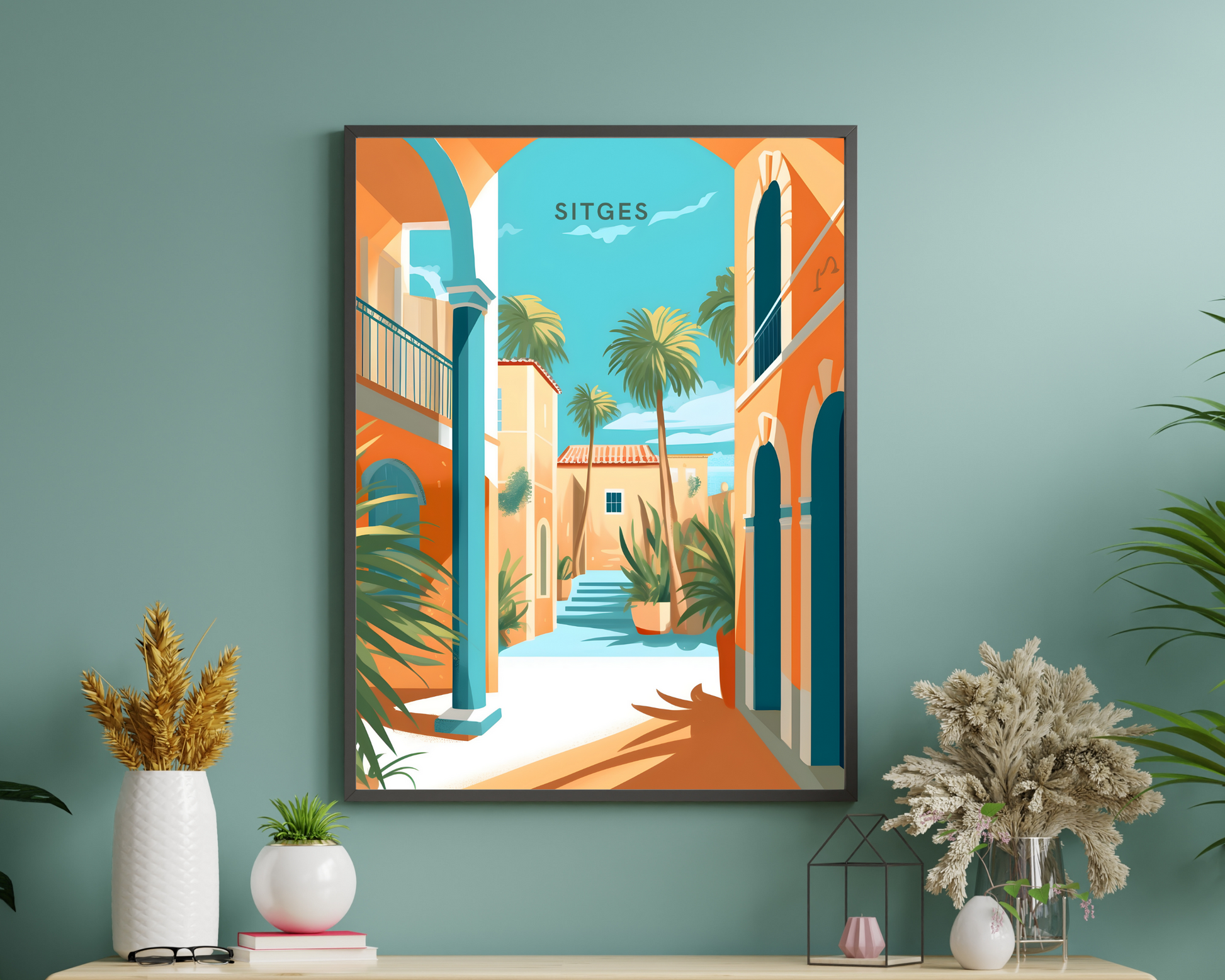 Sitges Spain Travel Poster Print - Pitchers Design