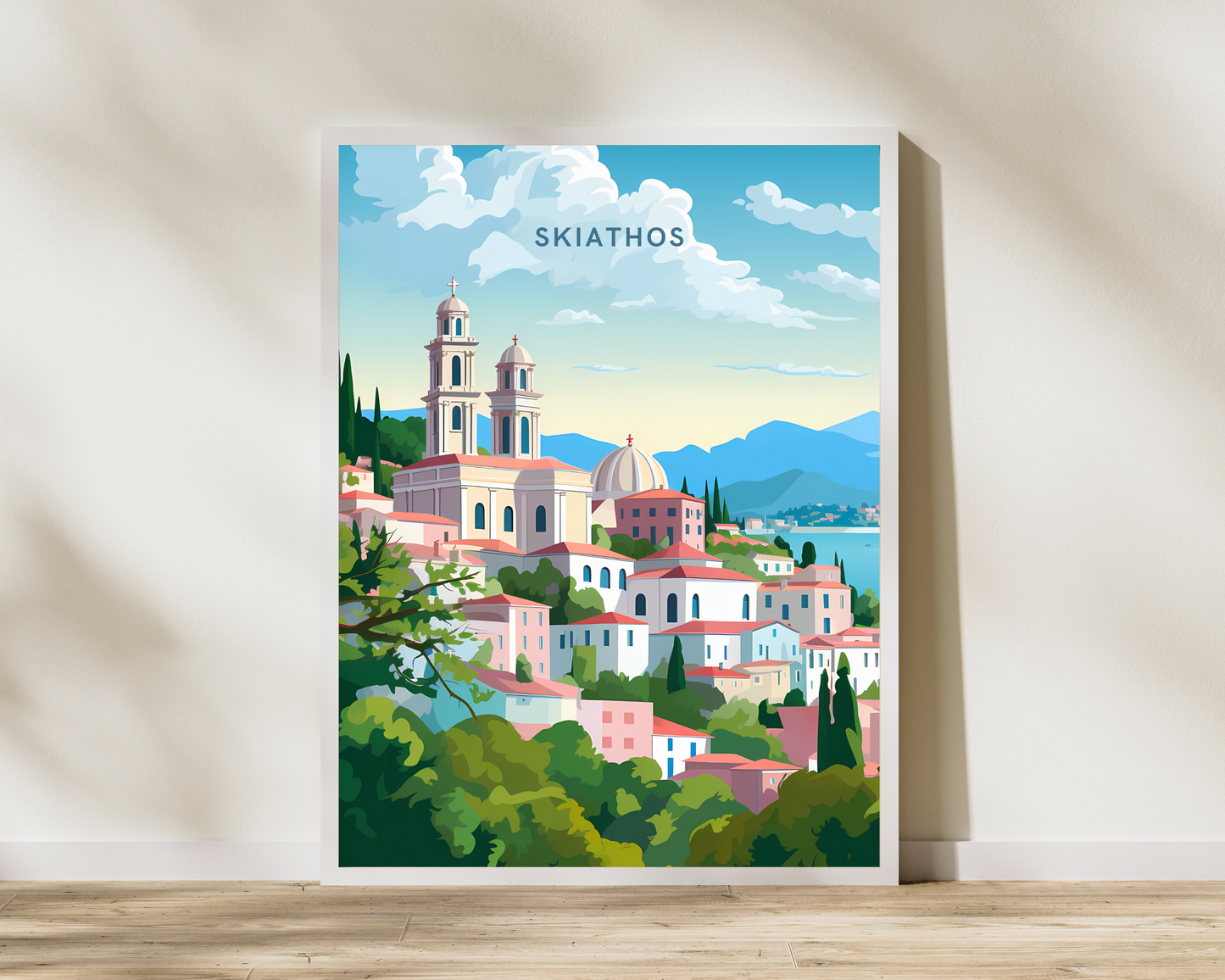 Skiathos Greece Travel Poster Print - Pitchers Design