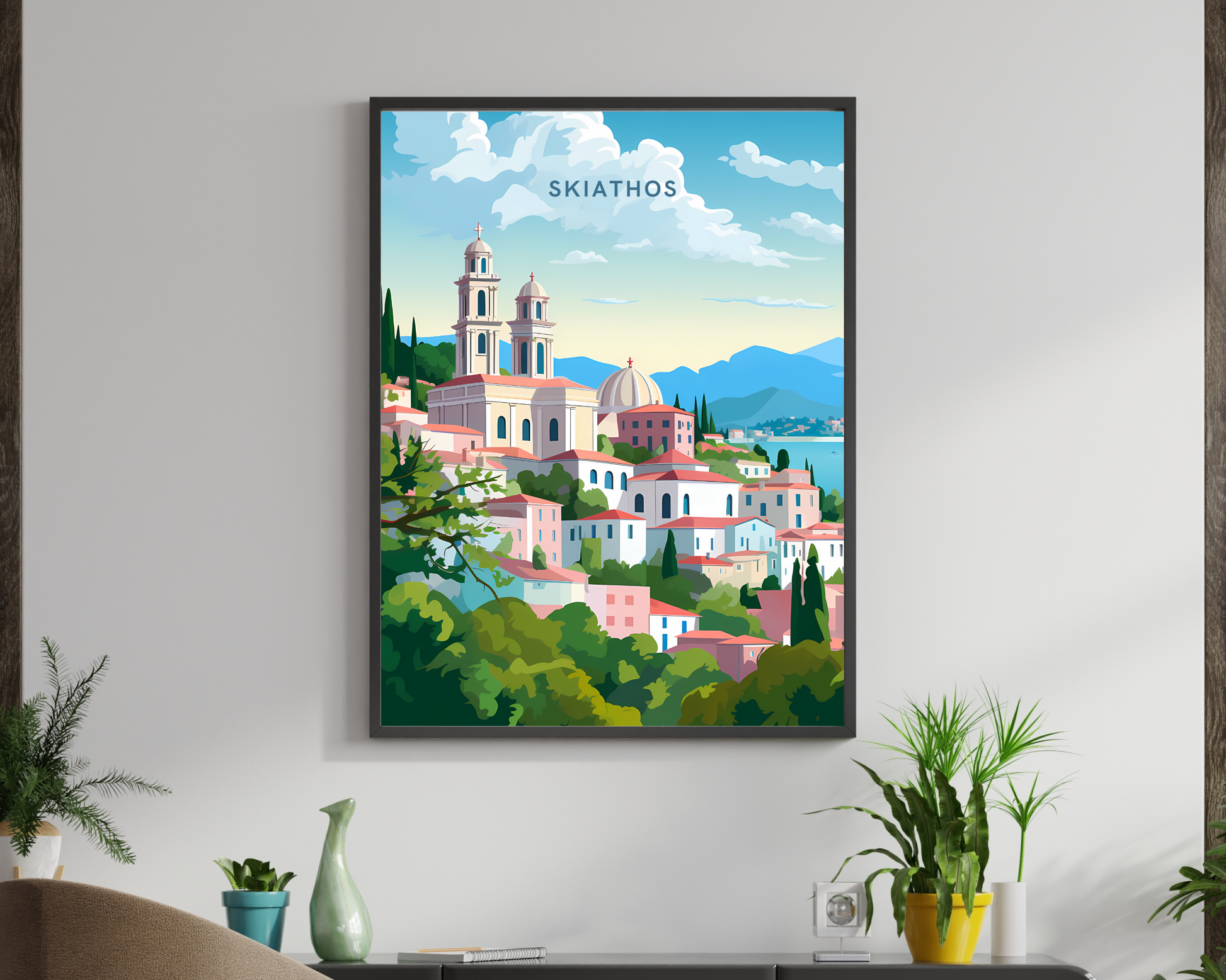 Skiathos Greece Travel Poster Print - Pitchers Design