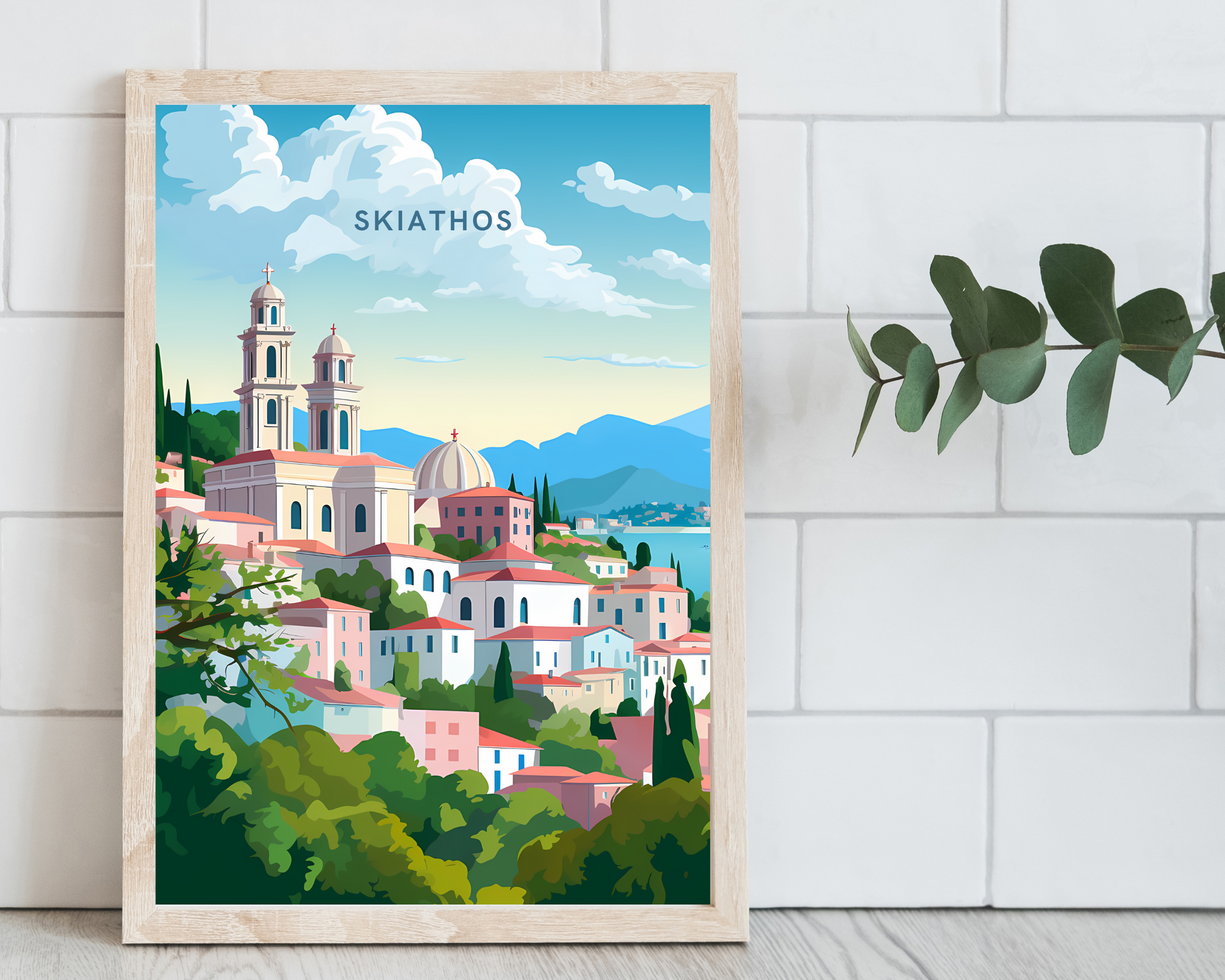 Skiathos Greece Travel Poster Print - Pitchers Design