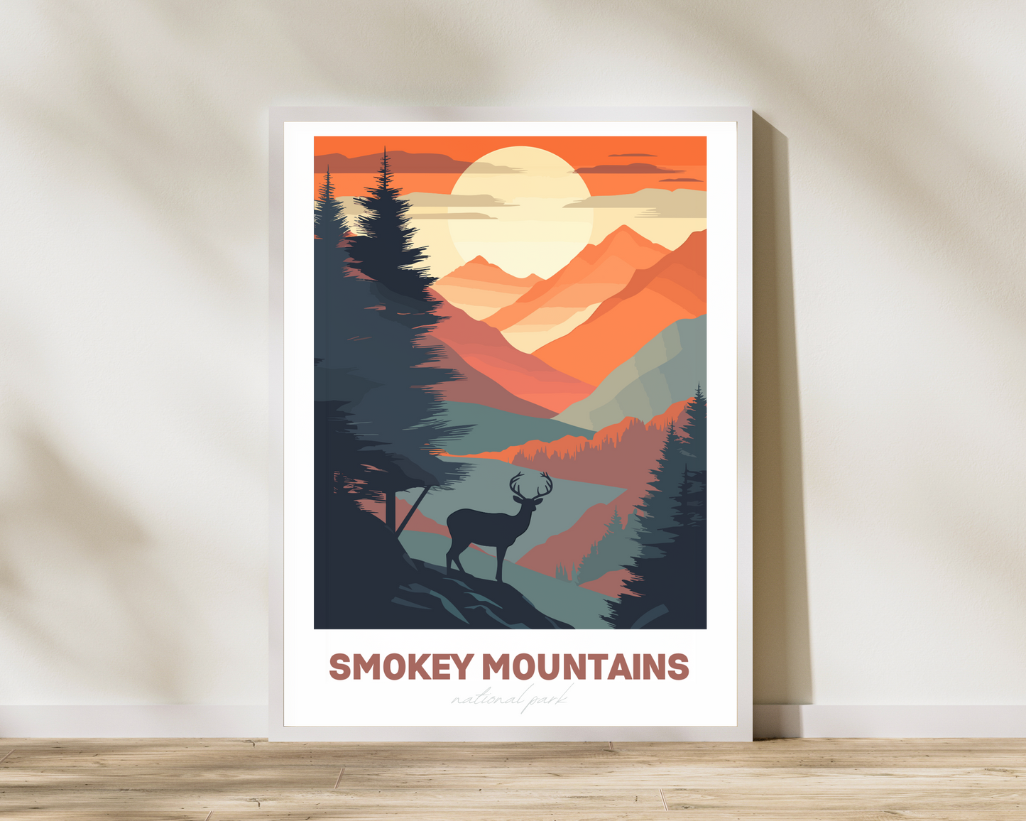 Smokey Mountains National Park Travel Poster Print - Pitchers Design