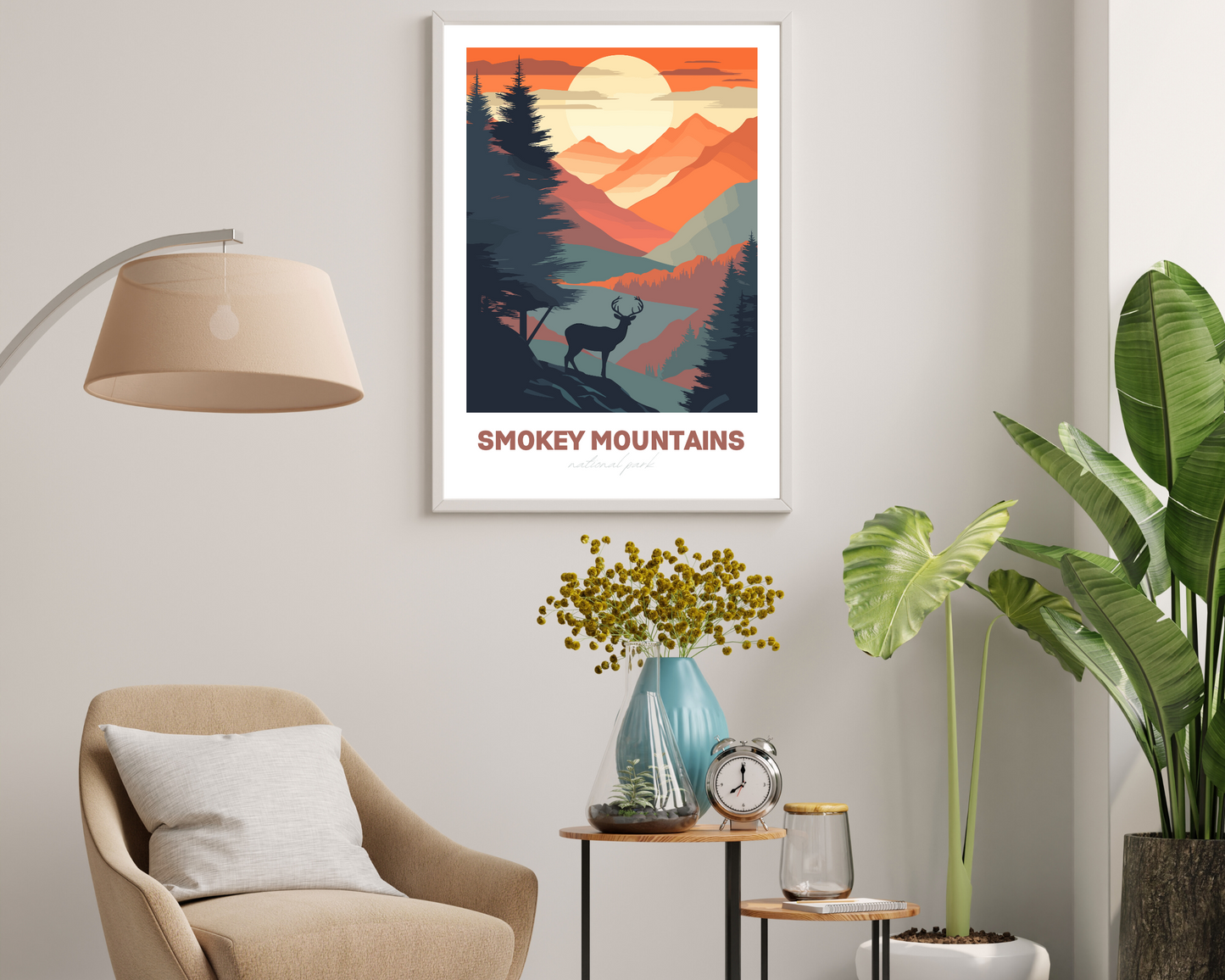 Smokey Mountains National Park Travel Poster Print - Pitchers Design