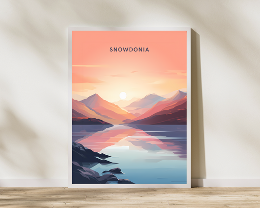 Snowdonia Wales Travel Poster Print - Pitchers Design