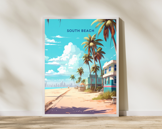 South Beach Miami Florida USA Travel Poster Print - Pitchers Design