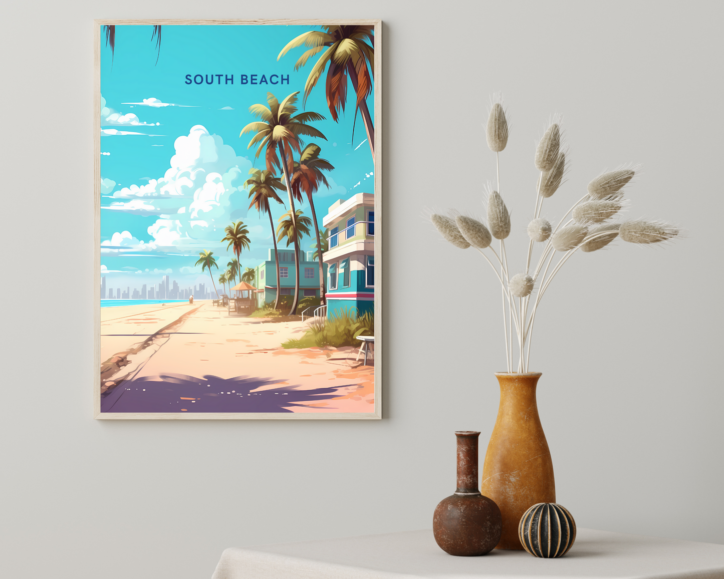 South Beach Miami Florida USA Travel Poster Print - Pitchers Design