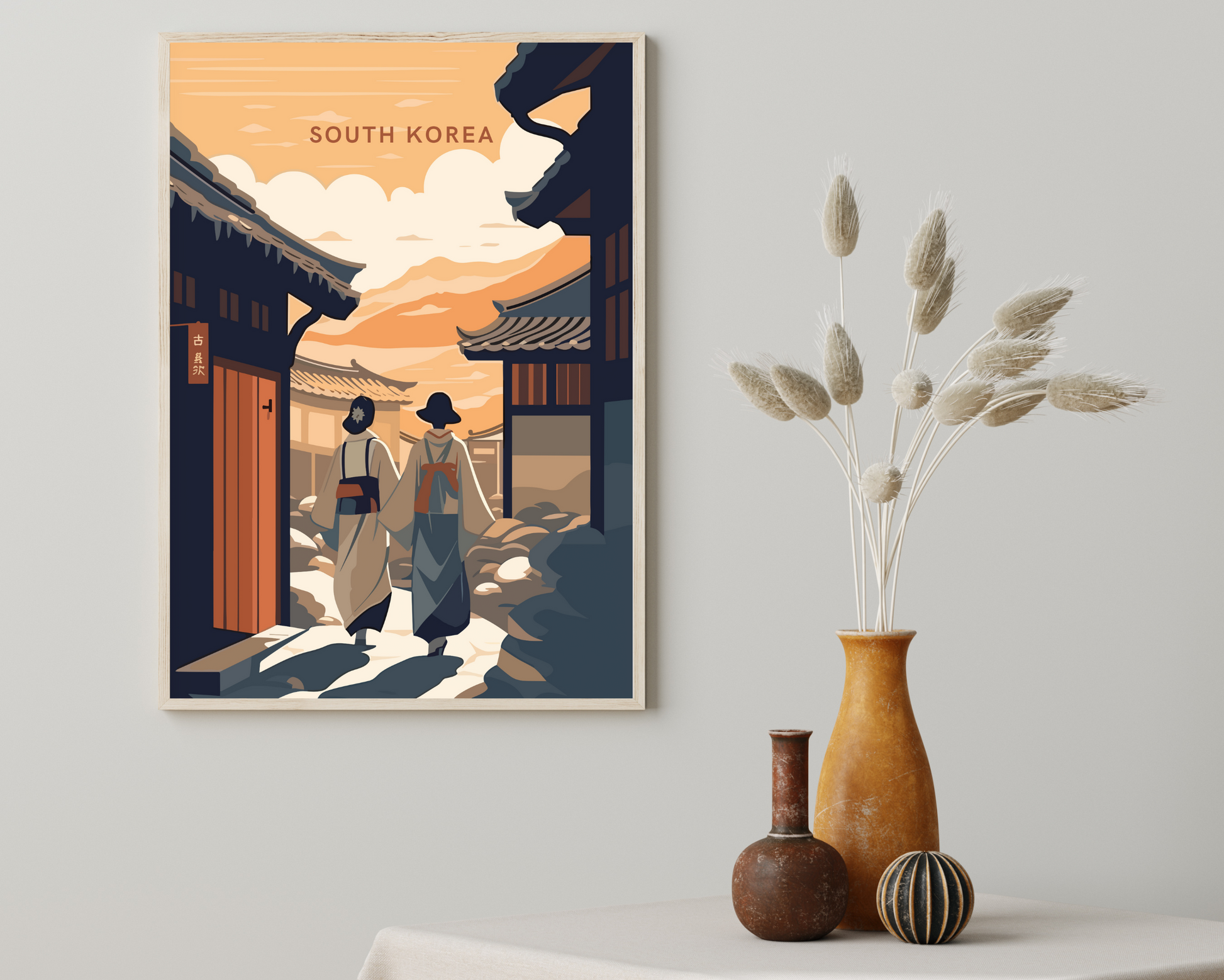 South Korea Travel Poster Print - Pitchers Design