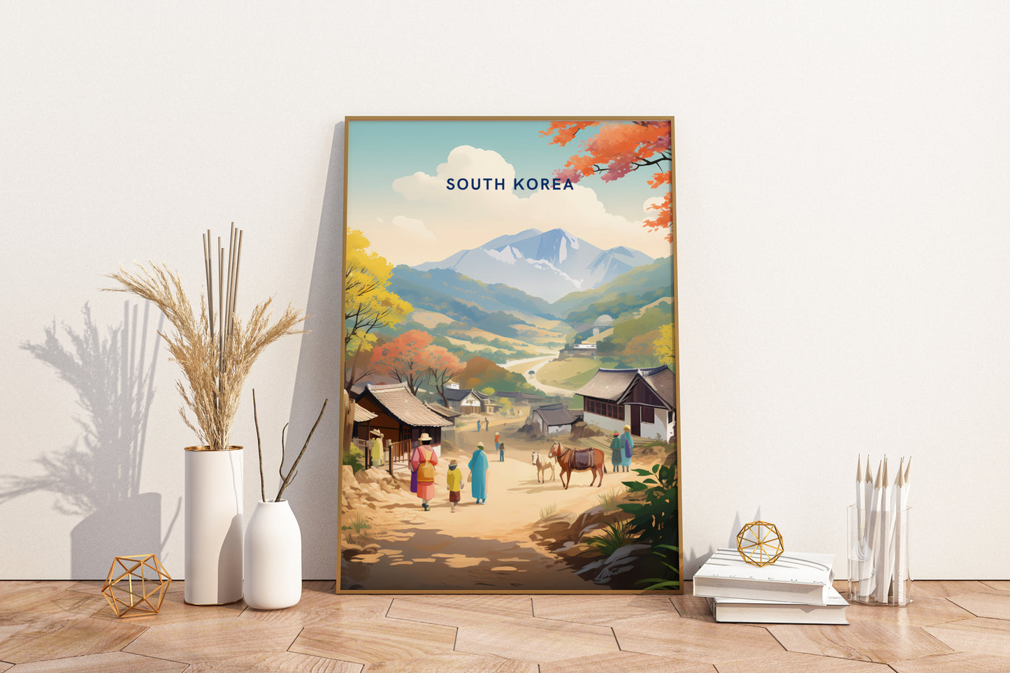 South Korea Countryside Travel Print Poster - Pitchers Design