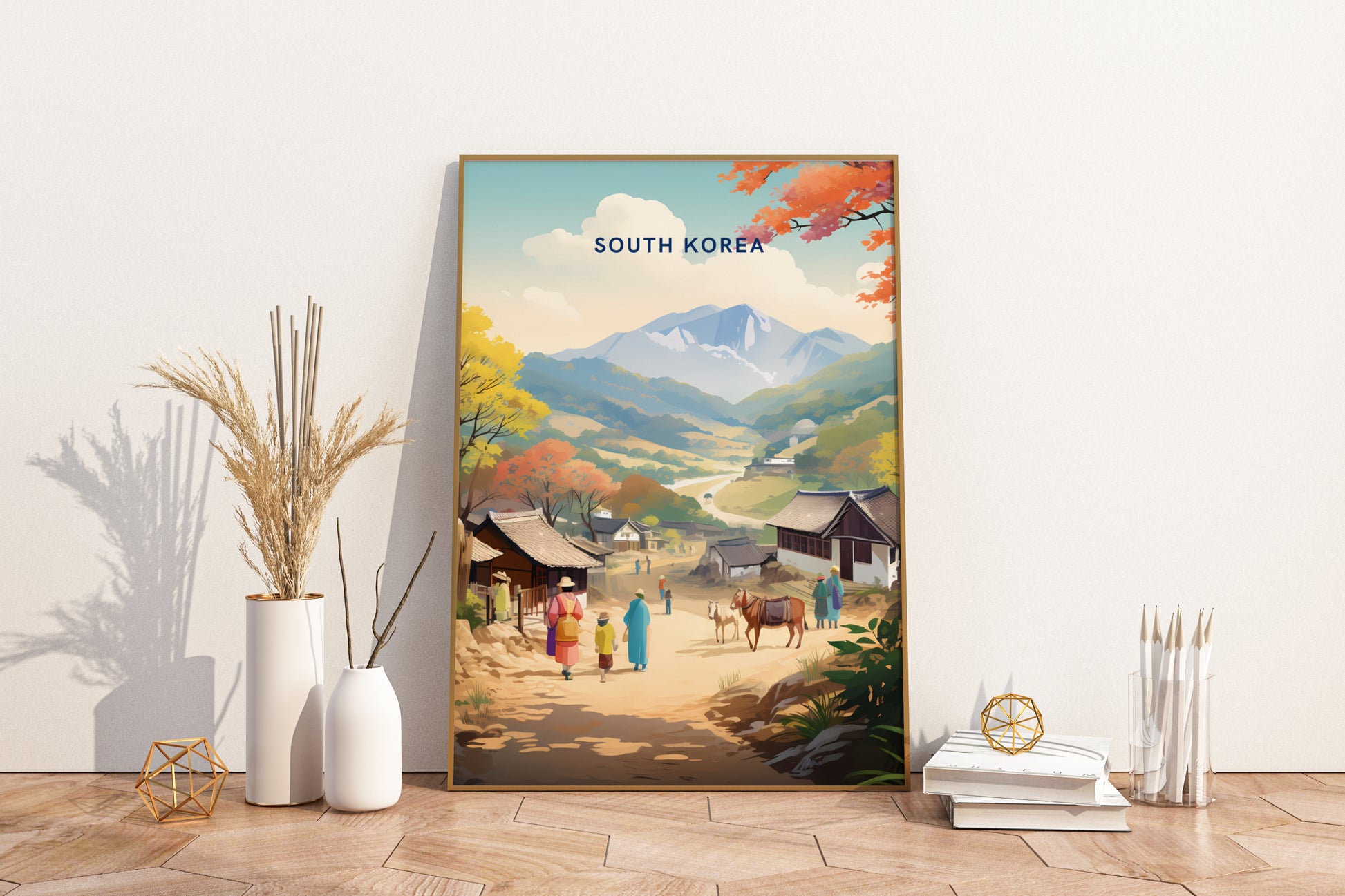 South Korea Countryside Travel Print Poster - Pitchers Design