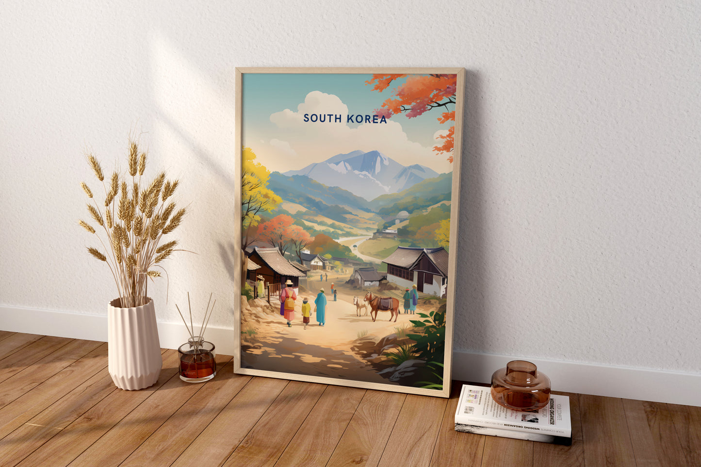 South Korea Countryside Travel Print Poster - Pitchers Design