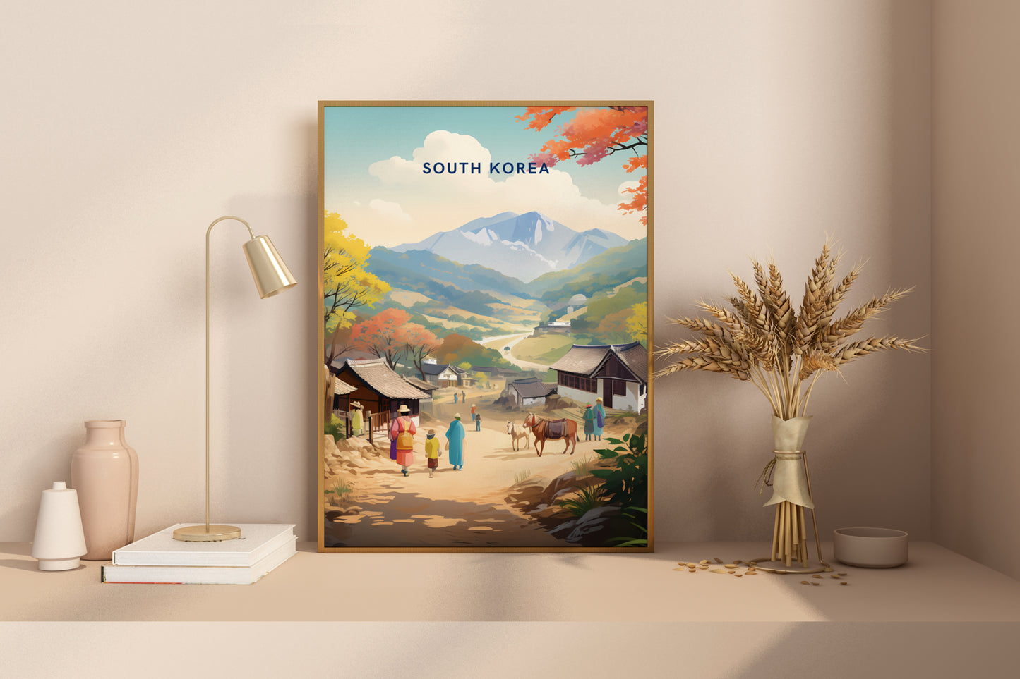 South Korea Countryside Travel Print Poster - Pitchers Design