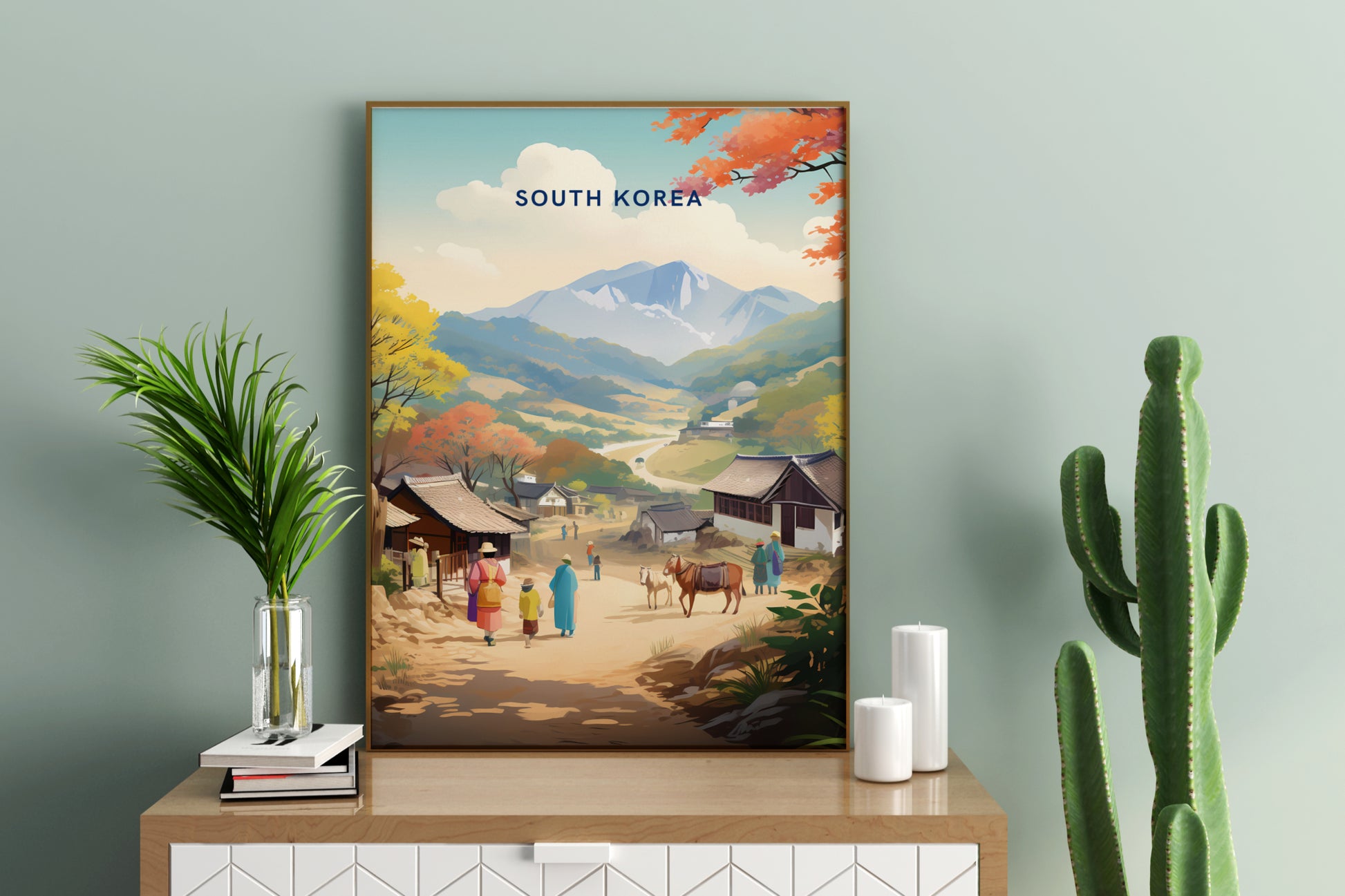 South Korea Countryside Travel Print Poster - Pitchers Design