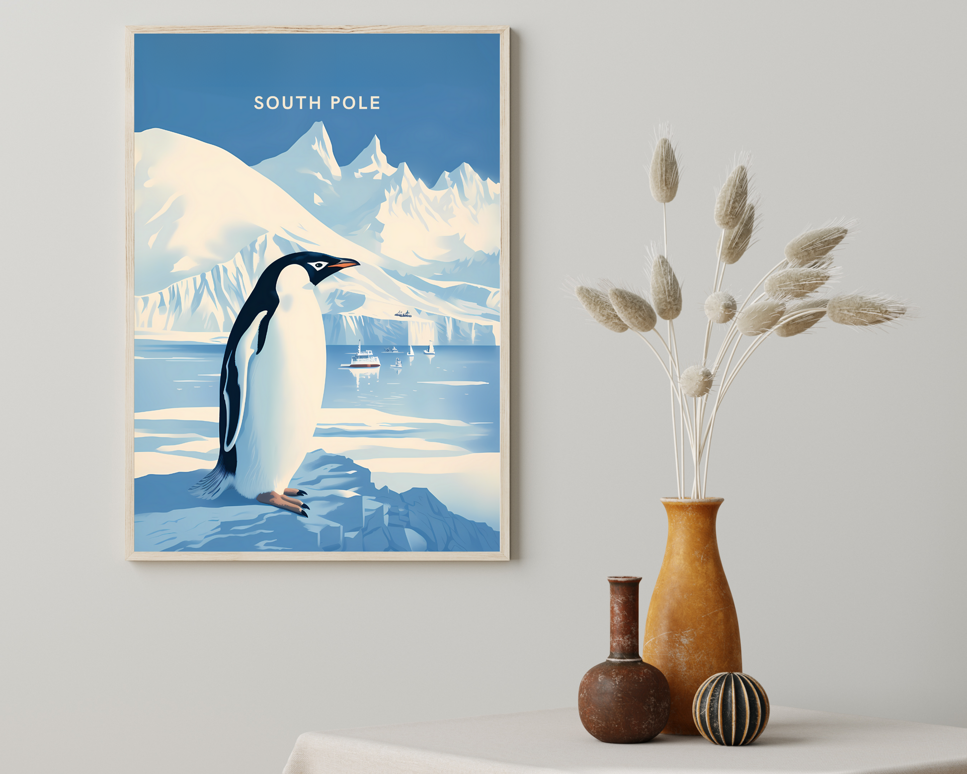 South Pole Travel Poster Print - Pitchers Design