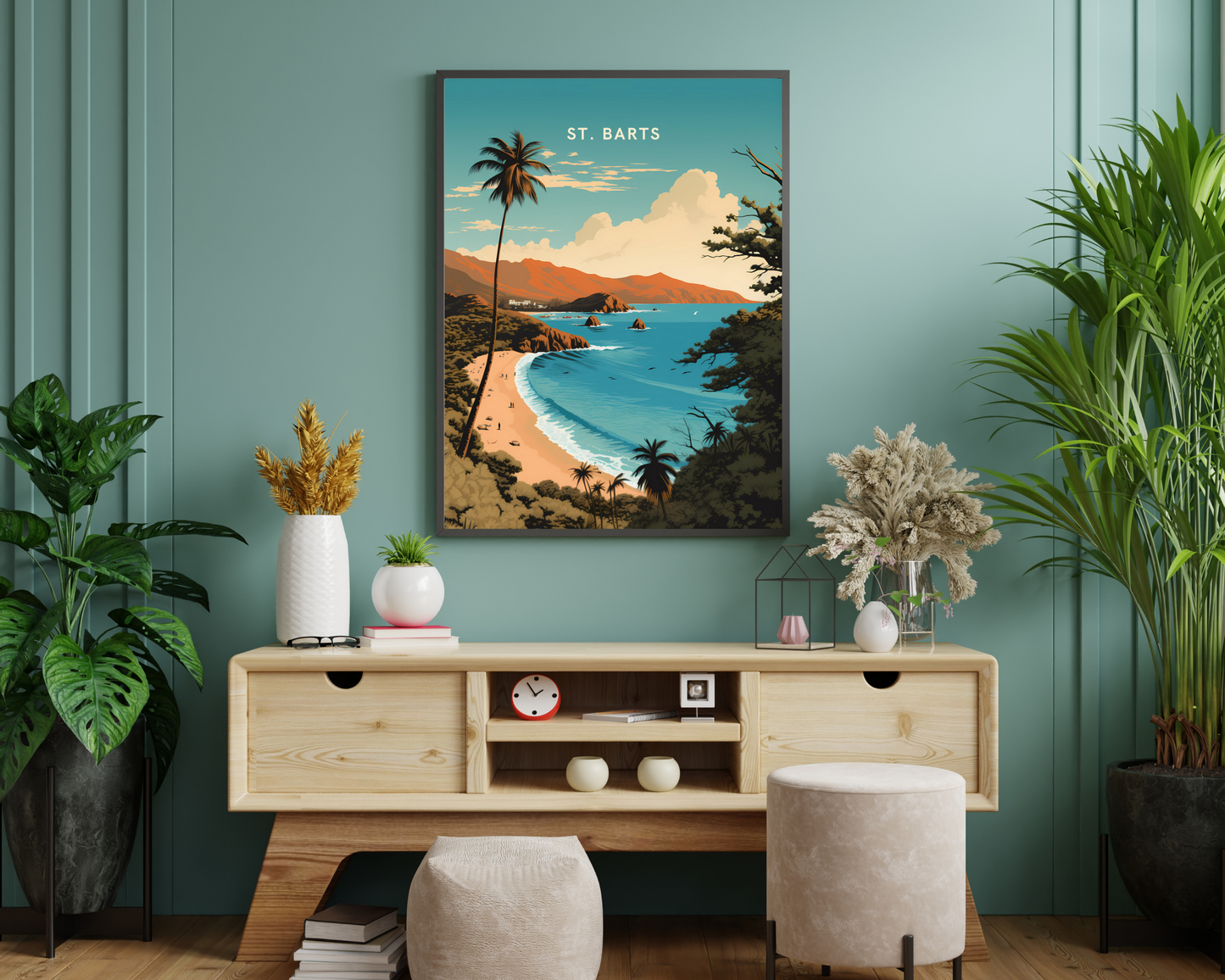 St. Barts Caribbean Travel Poster Print - Pitchers Design