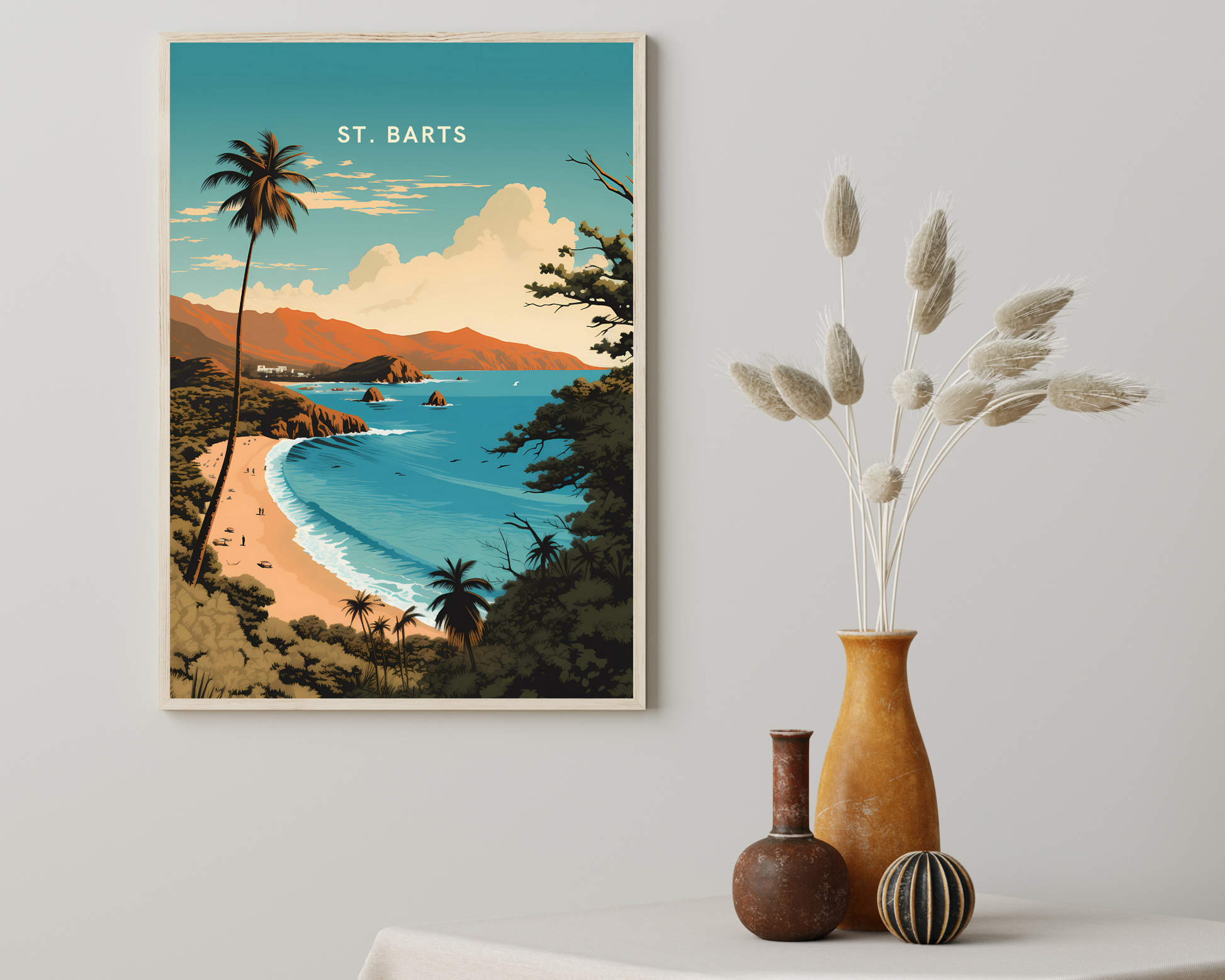 St. Barts Caribbean Travel Poster Print - Pitchers Design