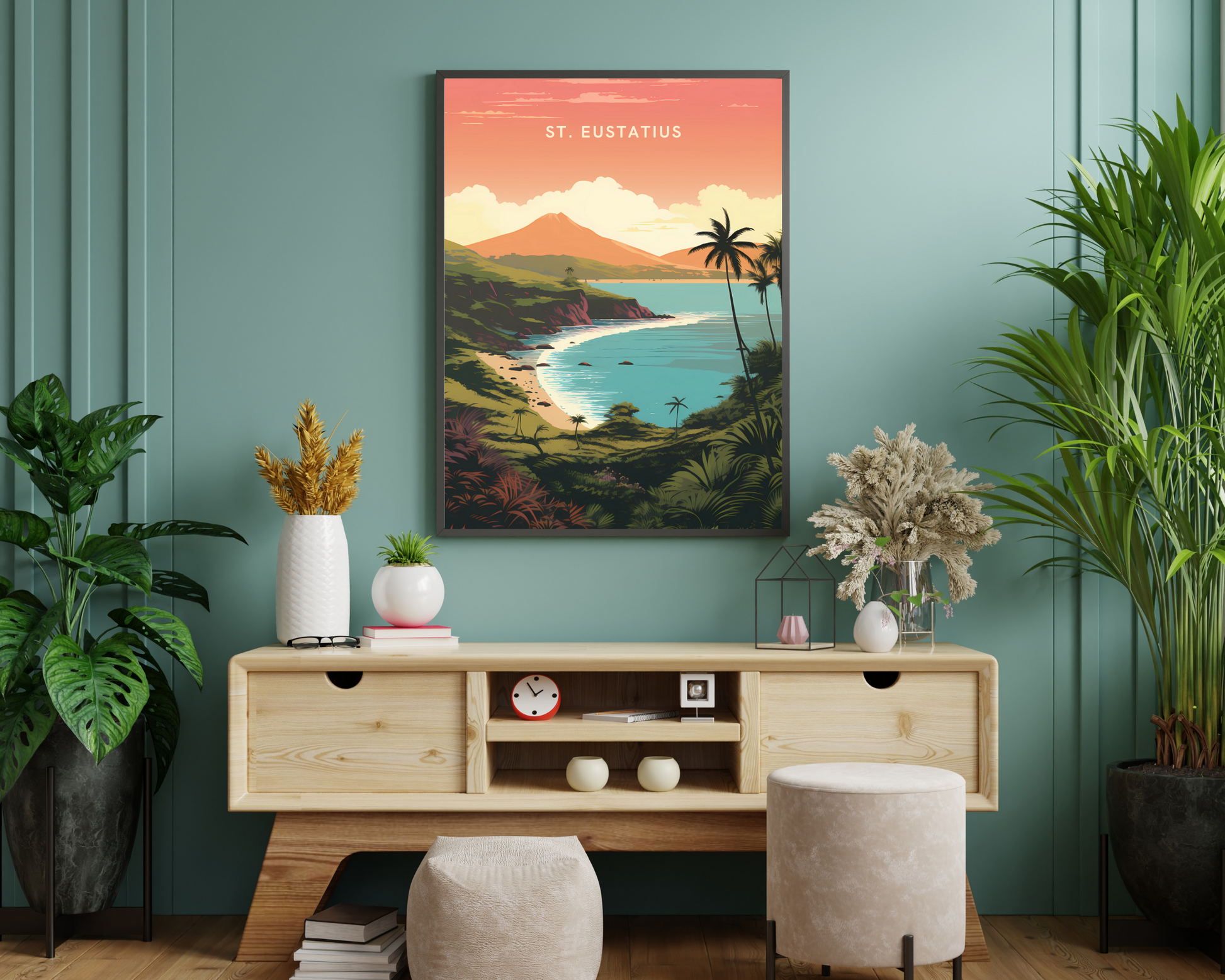 St. Eustatius Caribbean Travel Poster Print - Pitchers Design