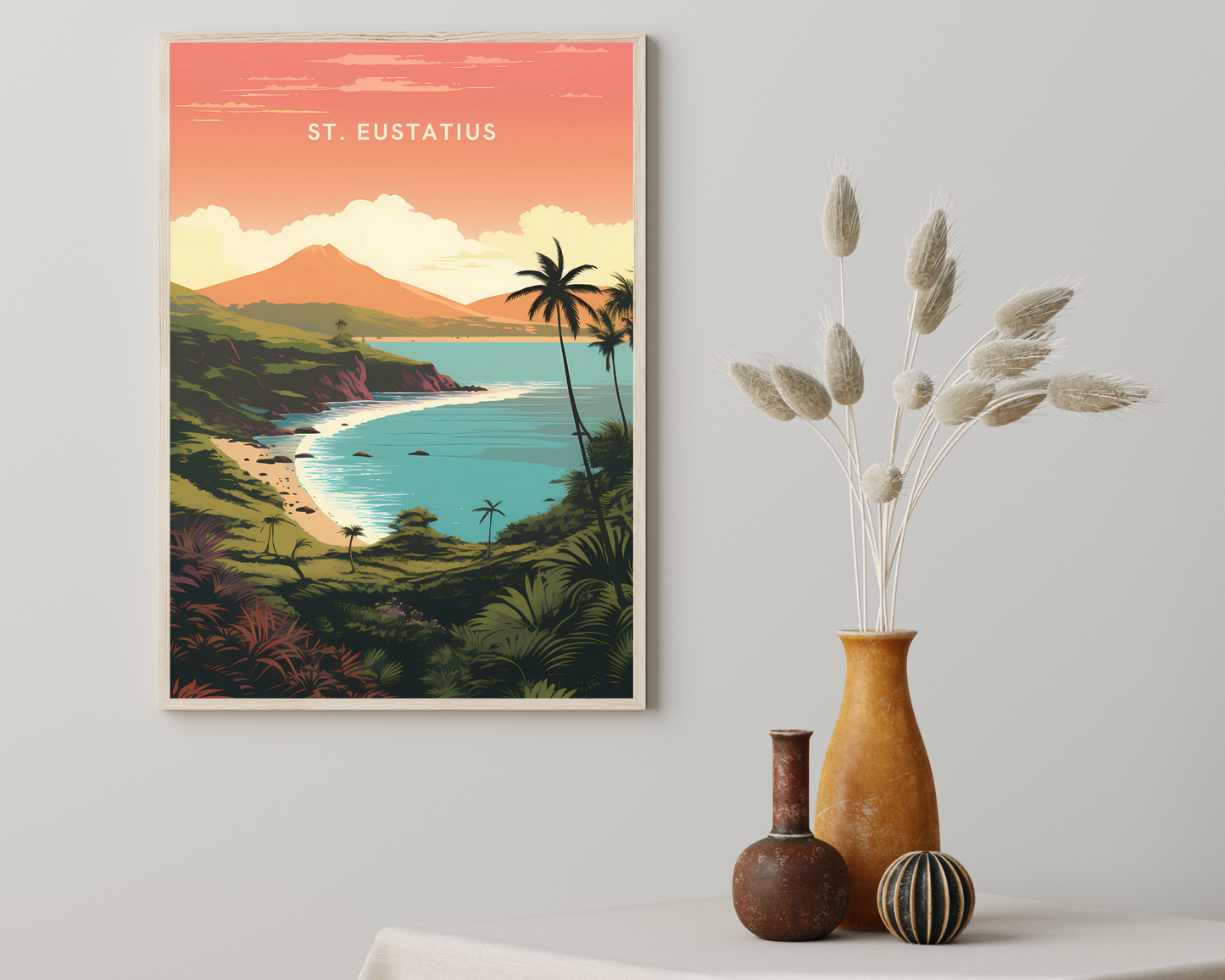 St. Eustatius Caribbean Travel Poster Print - Pitchers Design