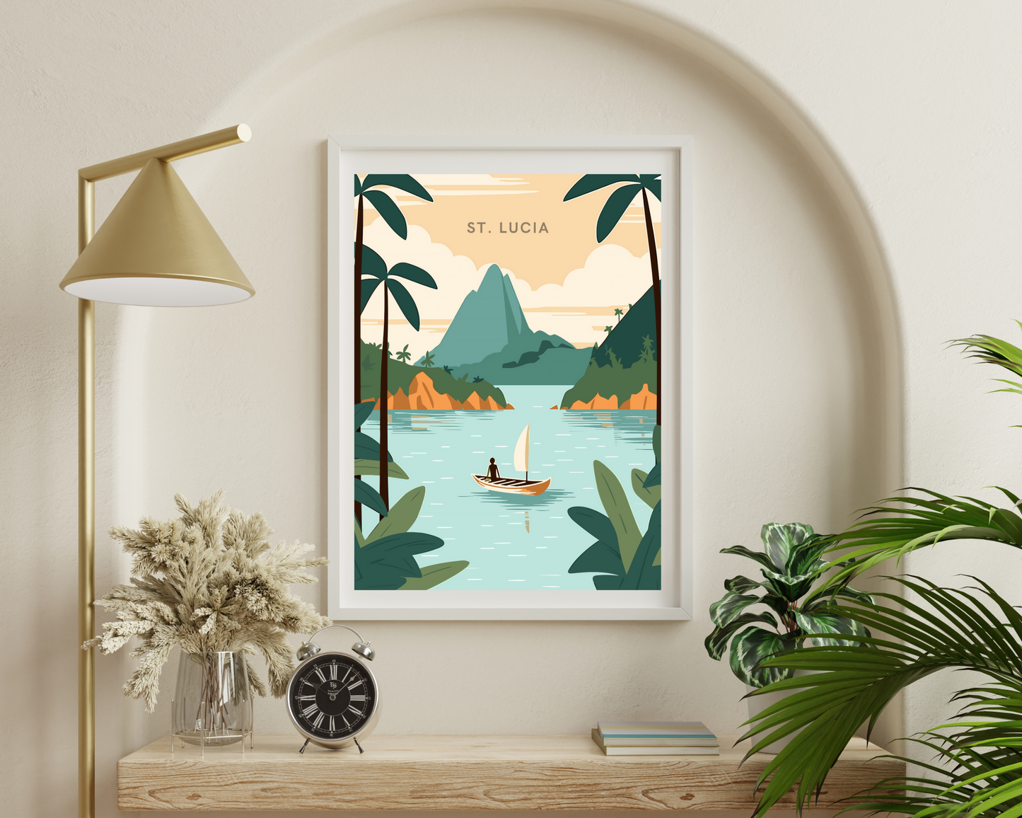 St. Lucia Caribbean Travel Poster Print - Pitchers Design