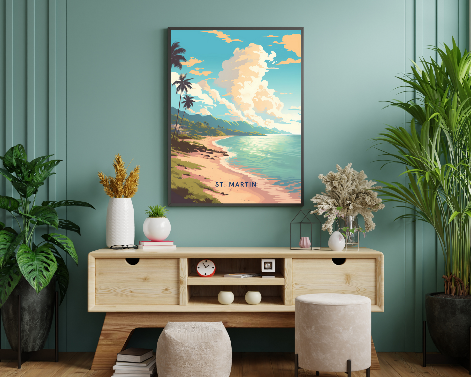 St. Martin Caribbean Travel Poster Print - Pitchers Design