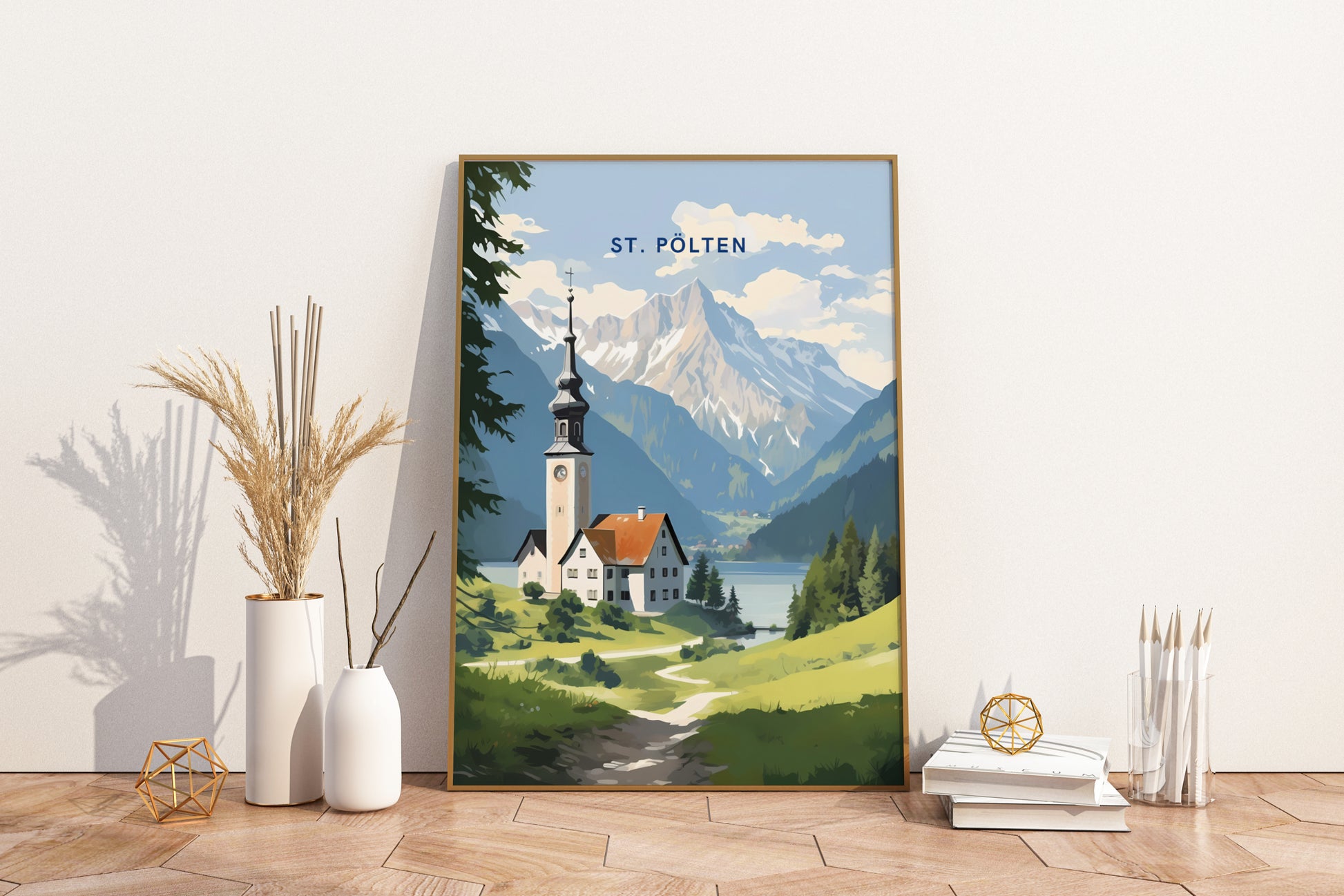 St. Polten Austria Travel Print Poster - Pitchers Design