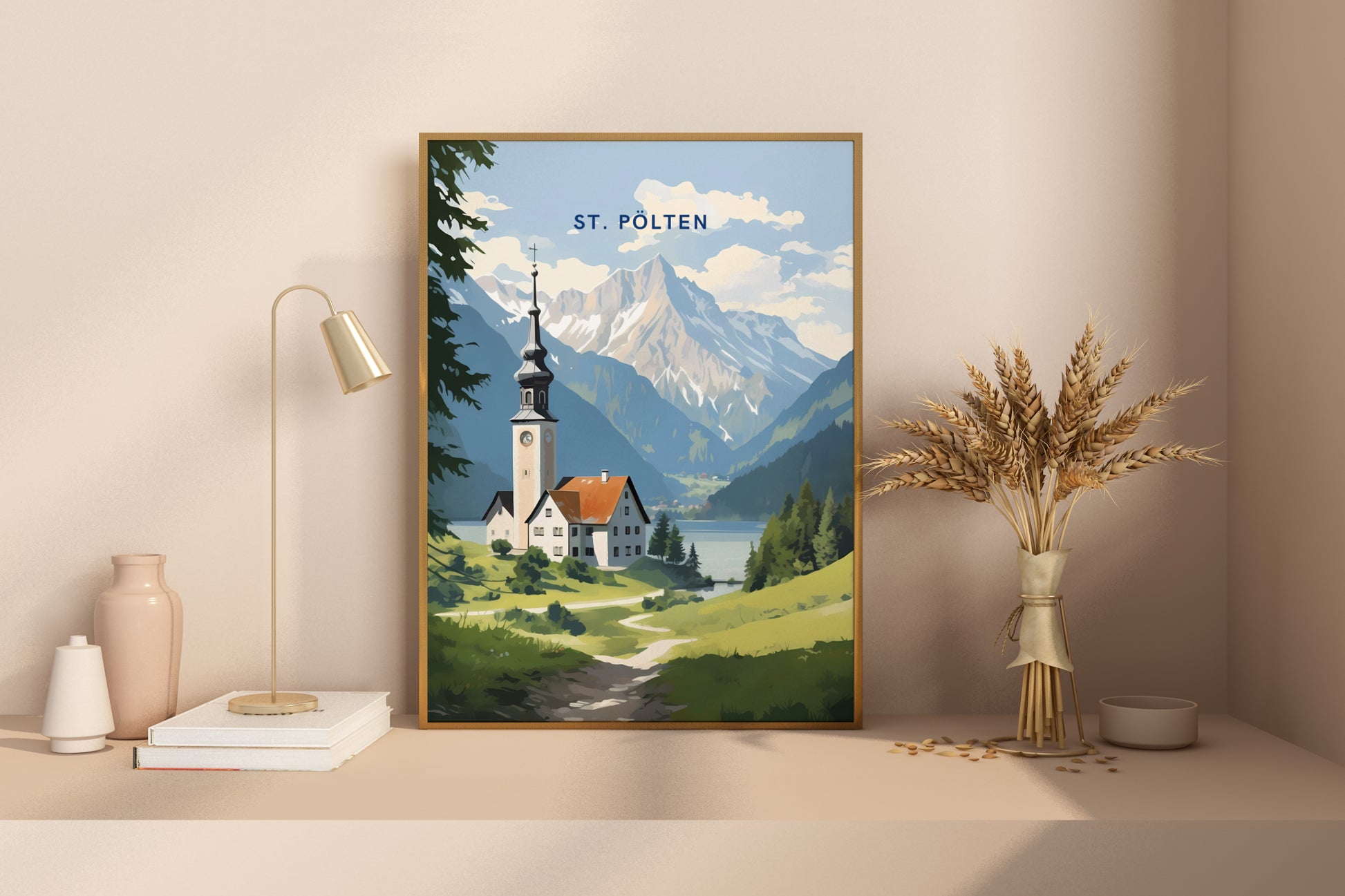 St. Polten Austria Travel Print Poster - Pitchers Design