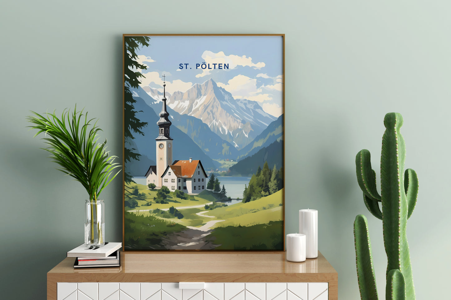 St. Polten Austria Travel Print Poster - Pitchers Design