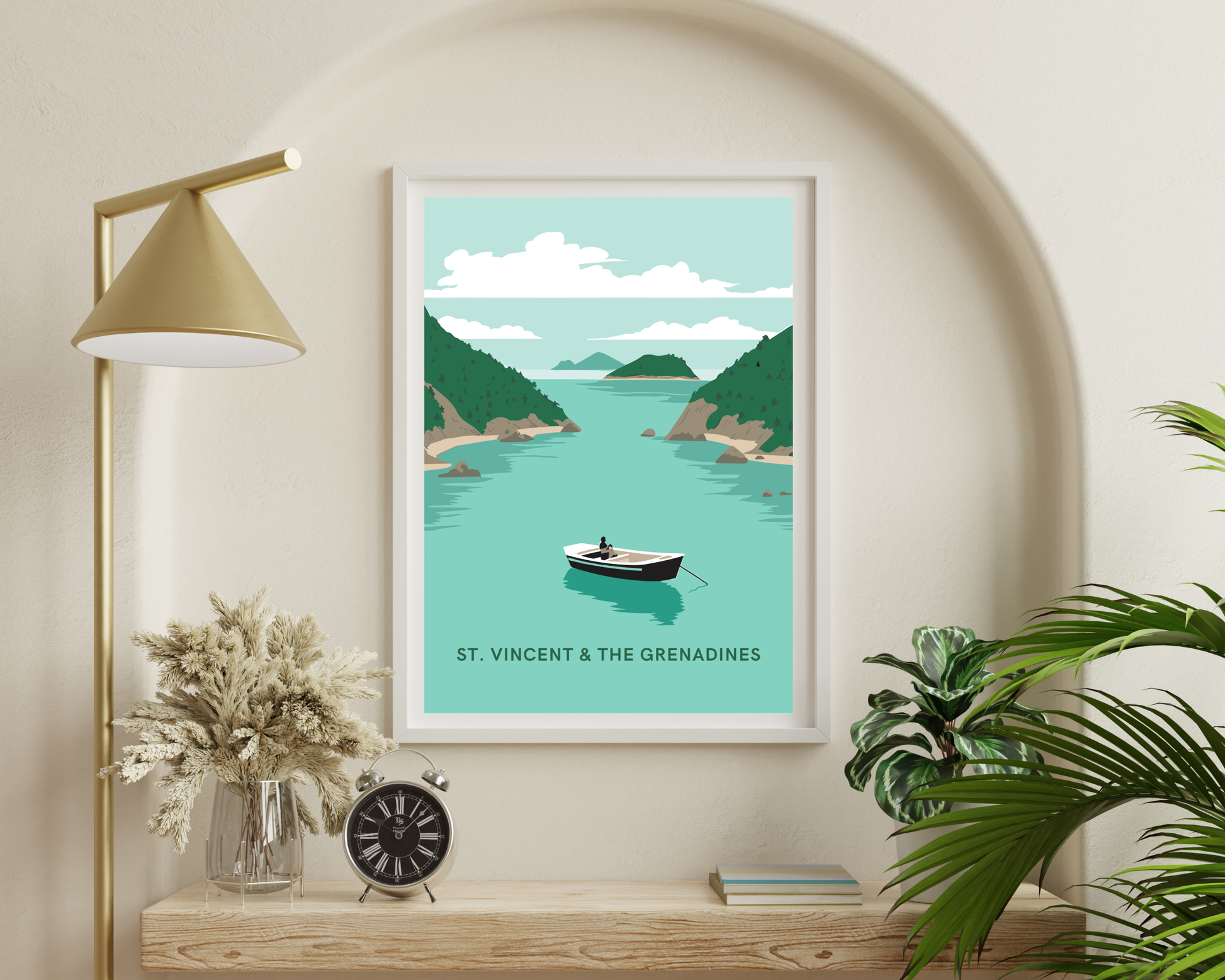 St. Vincent and the Grenadines Caribbean Travel Poster Print - Pitchers Design