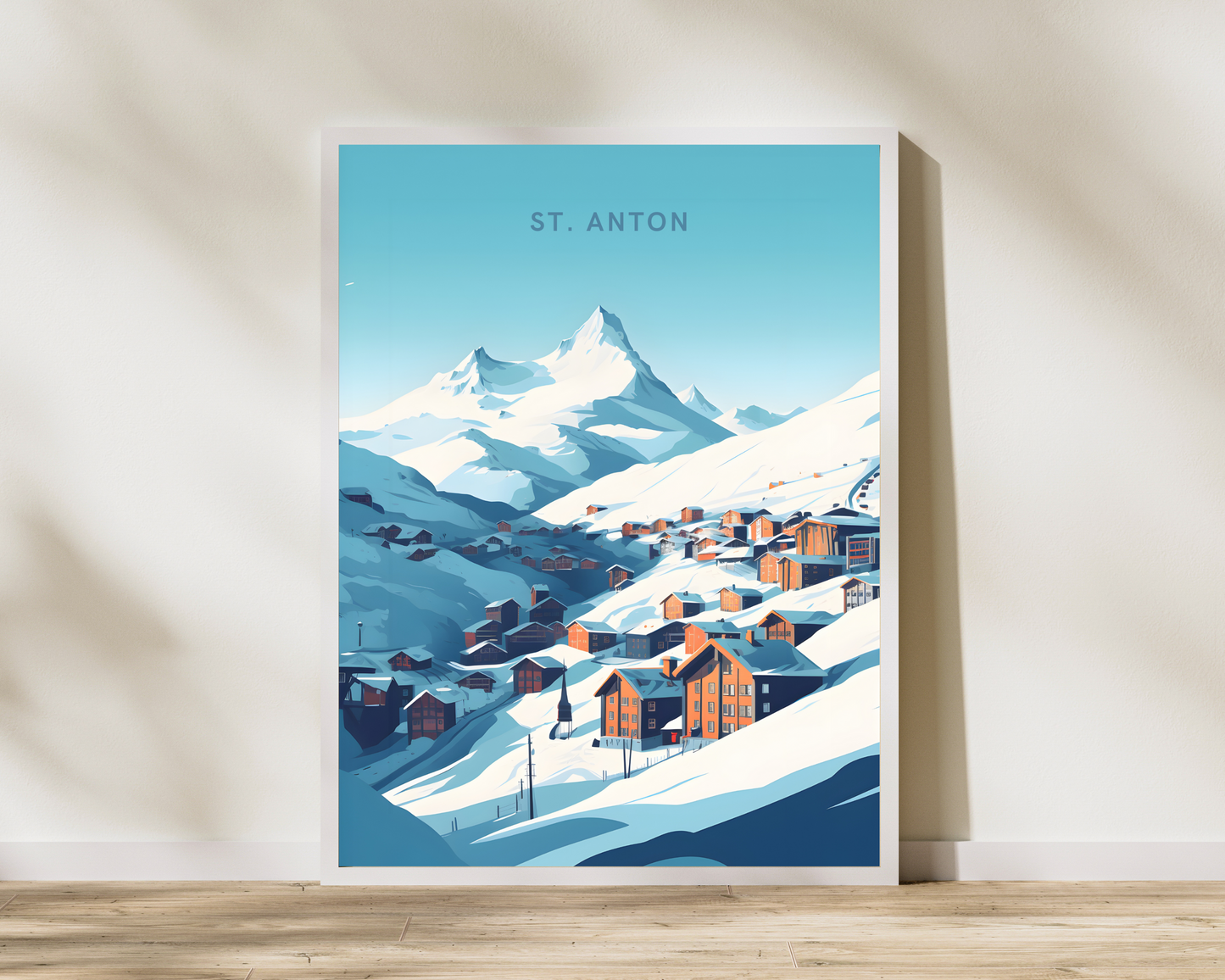 St. Anton Alpes Austria Travel Poster Print - Pitchers Design