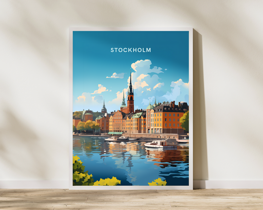 Stockholm Sweden Travel Poster Print - Pitchers Design