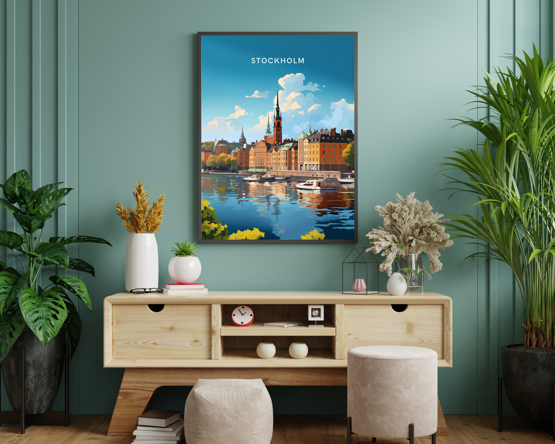 Stockholm Sweden Travel Poster Print - Pitchers Design