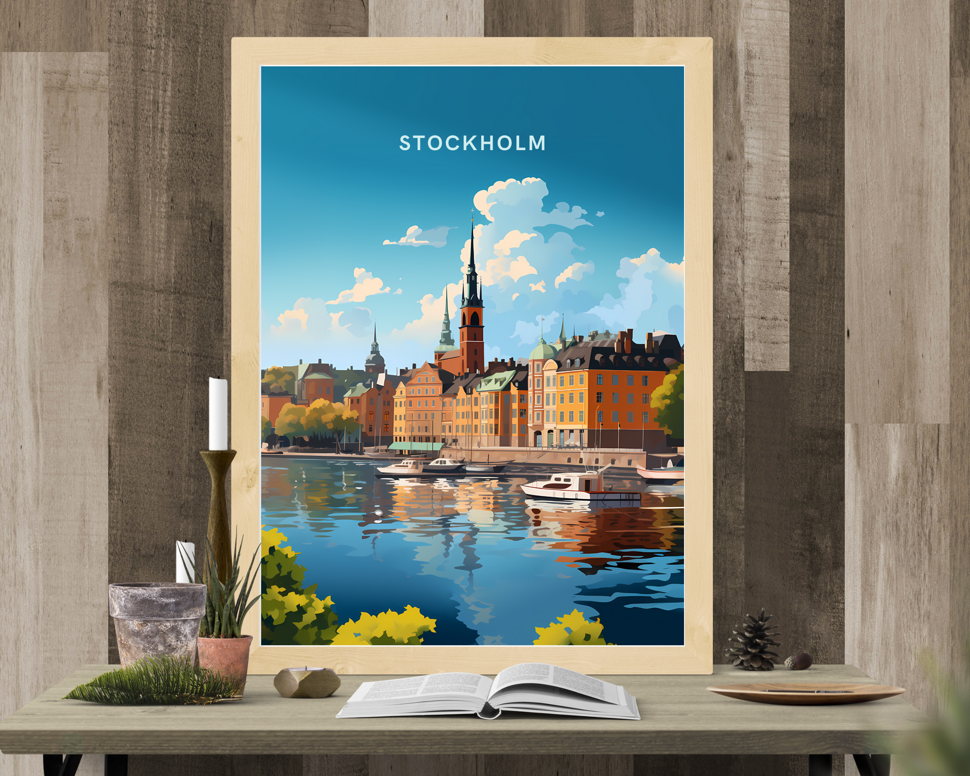 Stockholm Sweden Travel Poster Print - Pitchers Design